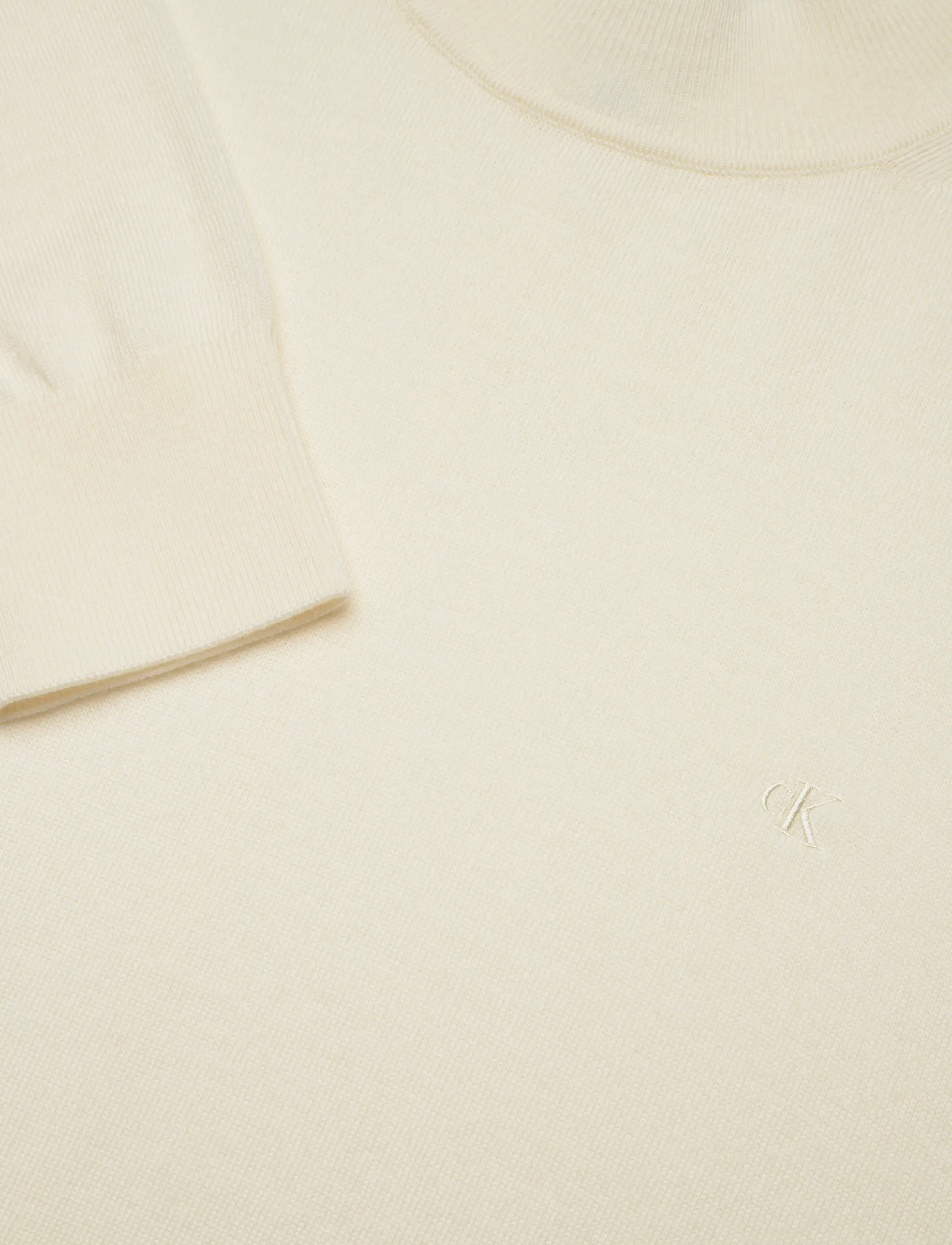 Calvin Klein - LS MERINO MOCK NECK SWTR 14GG - rullekraver - antique white - 2