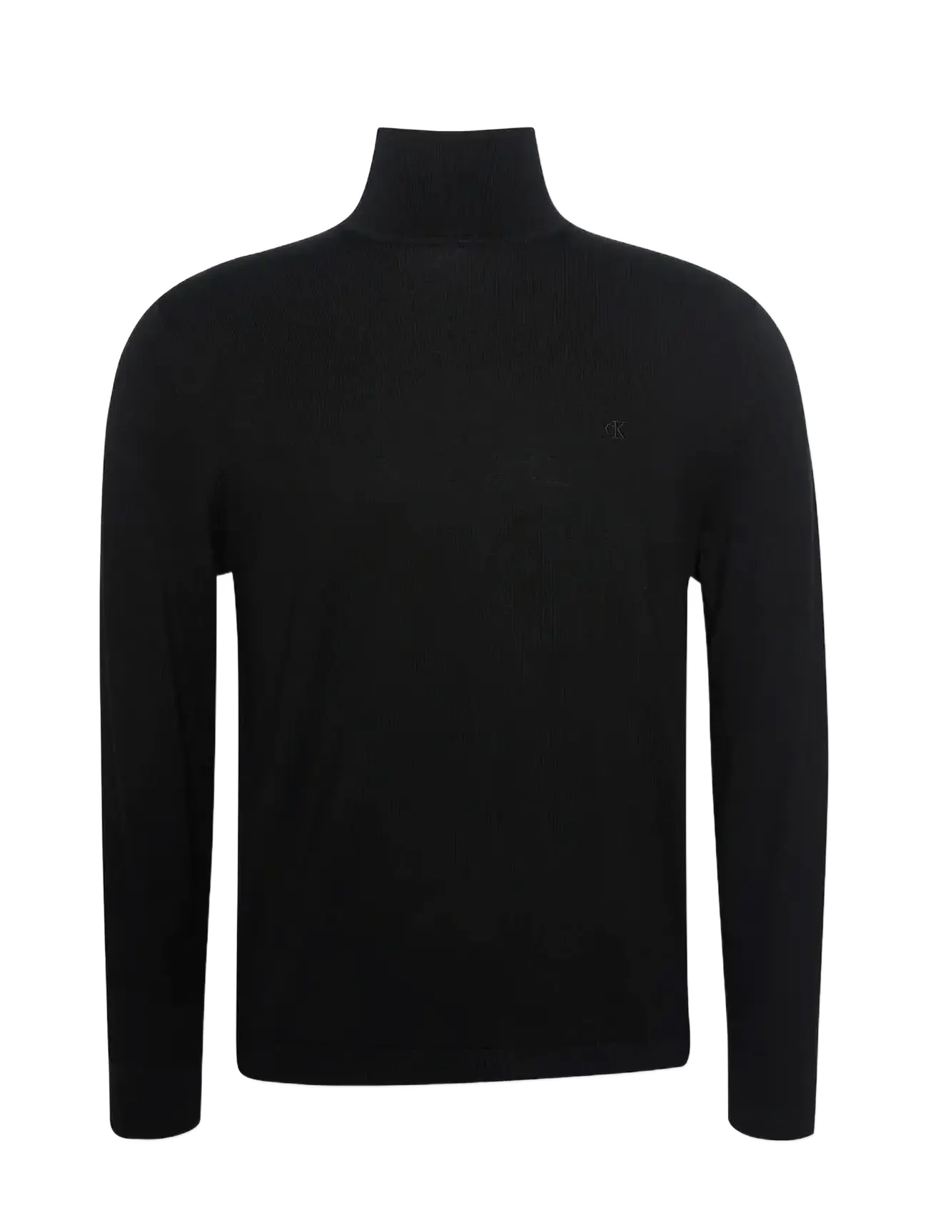 Calvin Klein LS MERINO MOCK NECK SWTR 14GG - Kudumid - BLACK / black