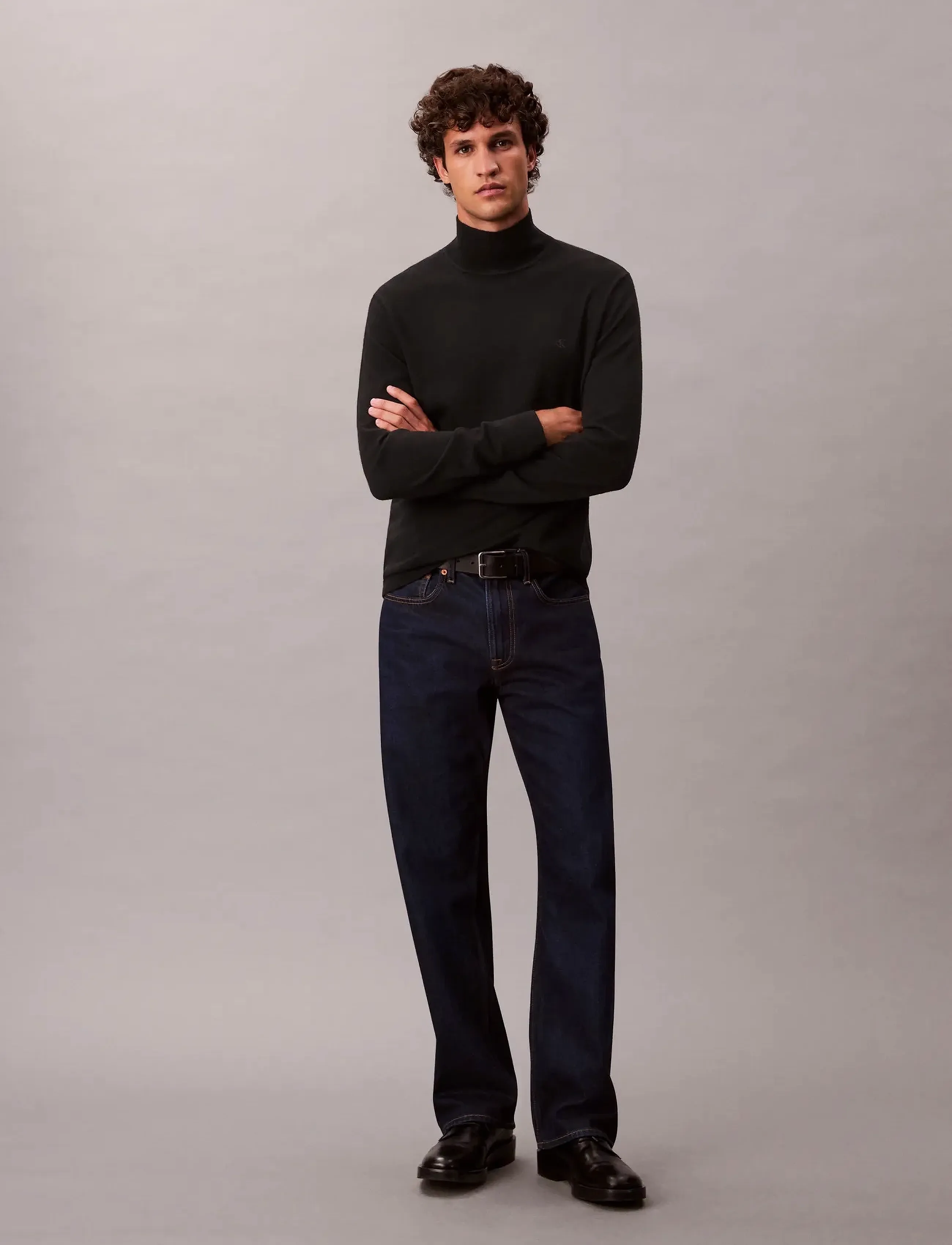 Calvin Klein - LS MERINO MOCK NECK SWTR 14GG - kõrge kaelusega - black - 3