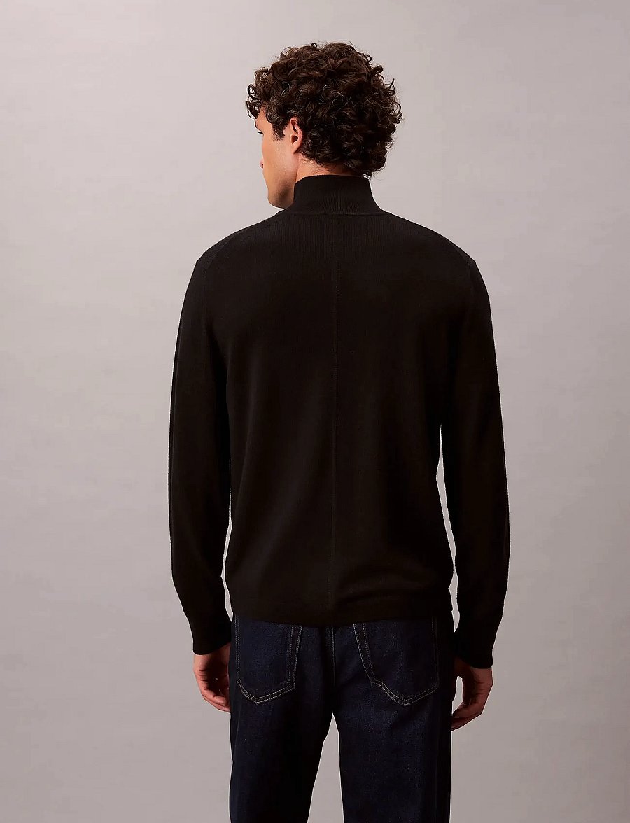 Calvin Klein - LS MERINO MOCK NECK SWTR 14GG - kõrge kaelusega - black - 4
