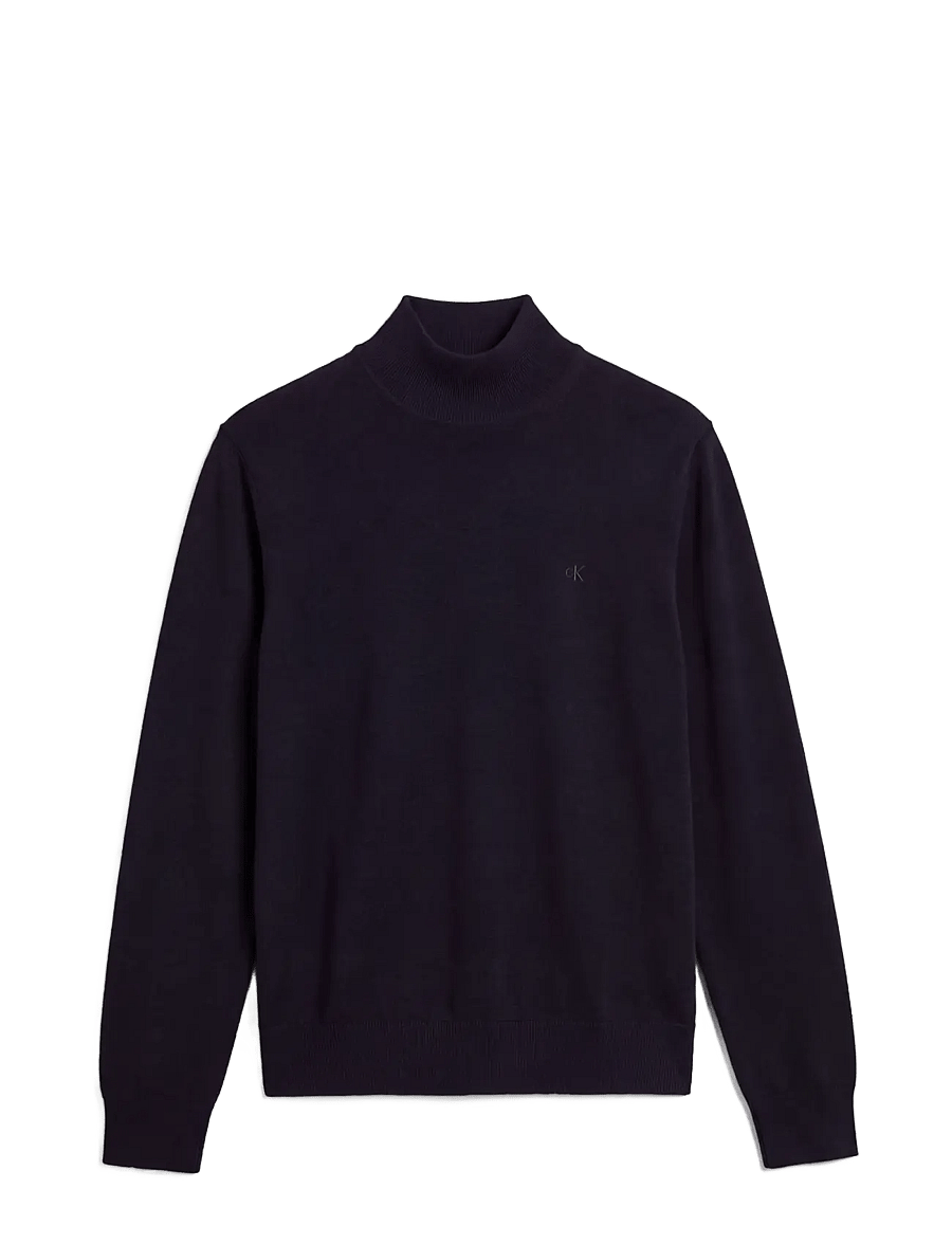 Calvin Klein - LS MERINO MOCK NECK SWTR 14GG - rollkragenpullover - dark sapphire - 1