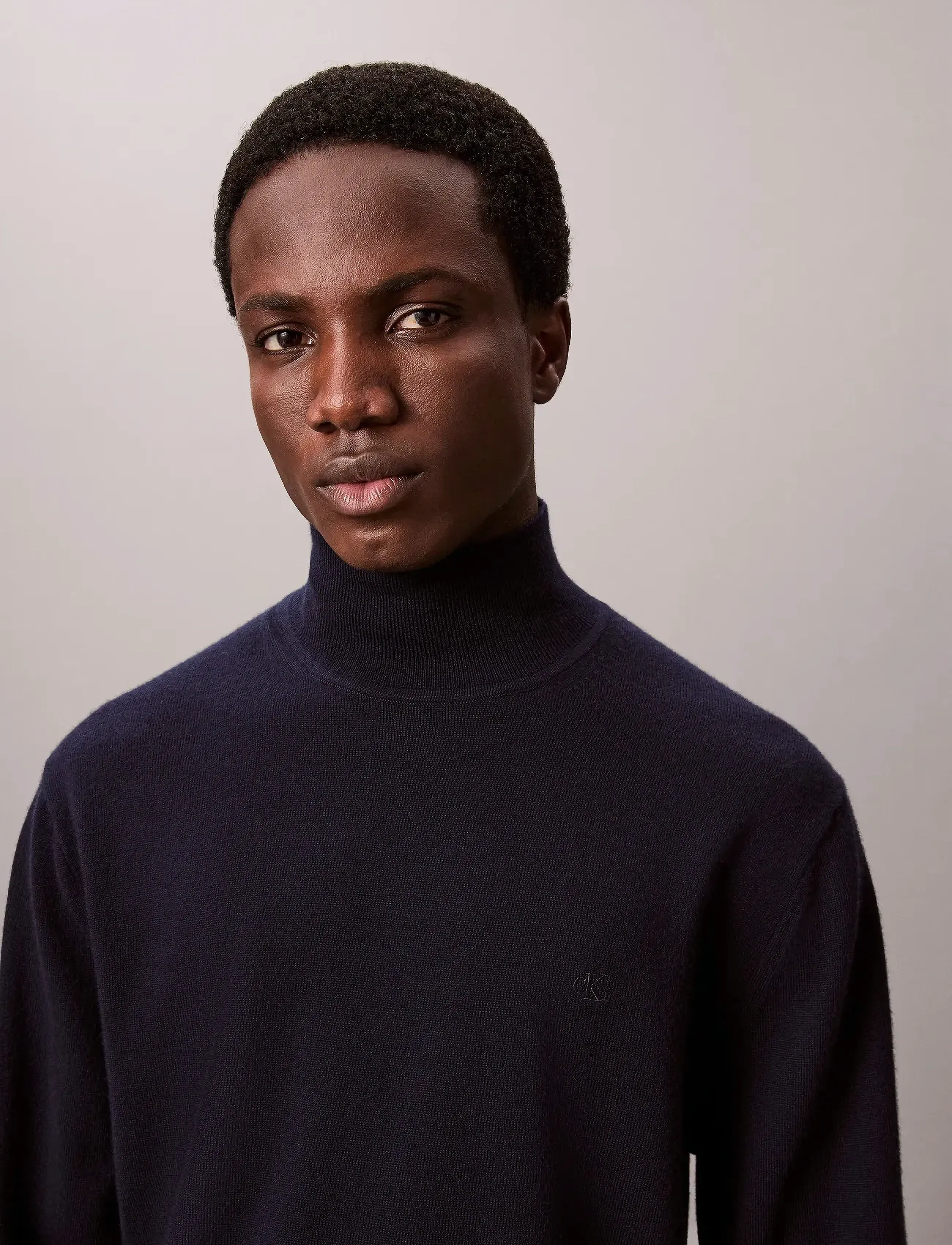 Calvin Klein - LS MERINO MOCK NECK SWTR 14GG - poolokaulus - dark sapphire - 2