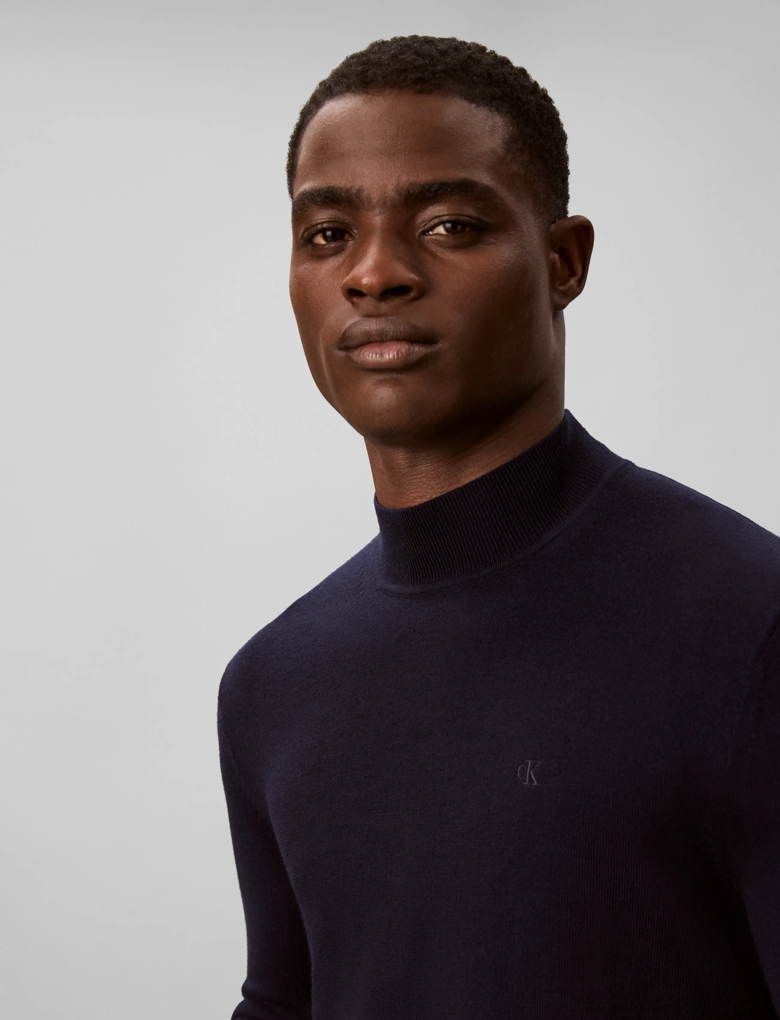 Calvin Klein - LS MERINO MOCK NECK SWTR 14GG - kõrge kaelusega džemprid - dark sapphire - 4