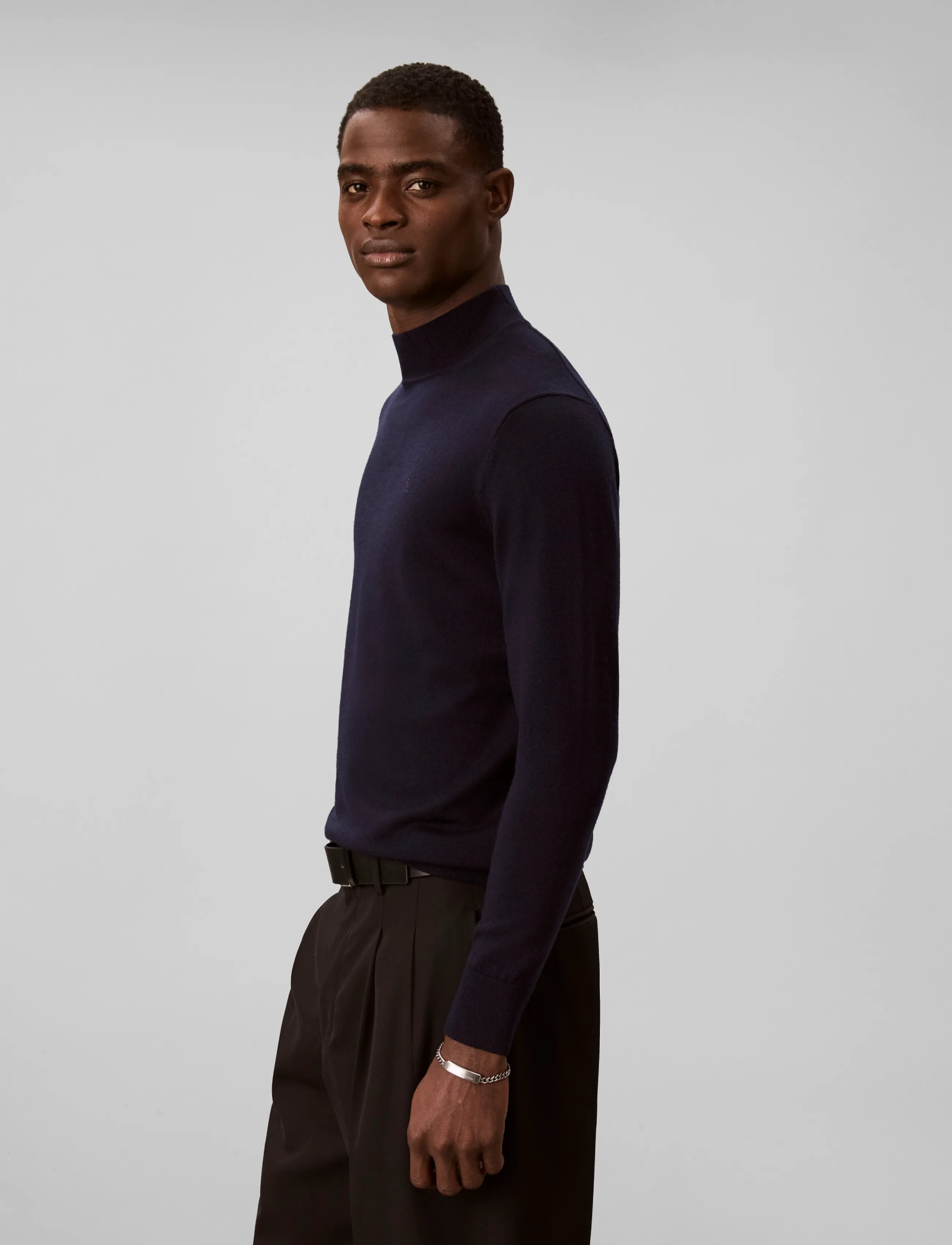 Calvin Klein - LS MERINO MOCK NECK SWTR 14GG - kõrge kaelusega džemprid - dark sapphire - 5