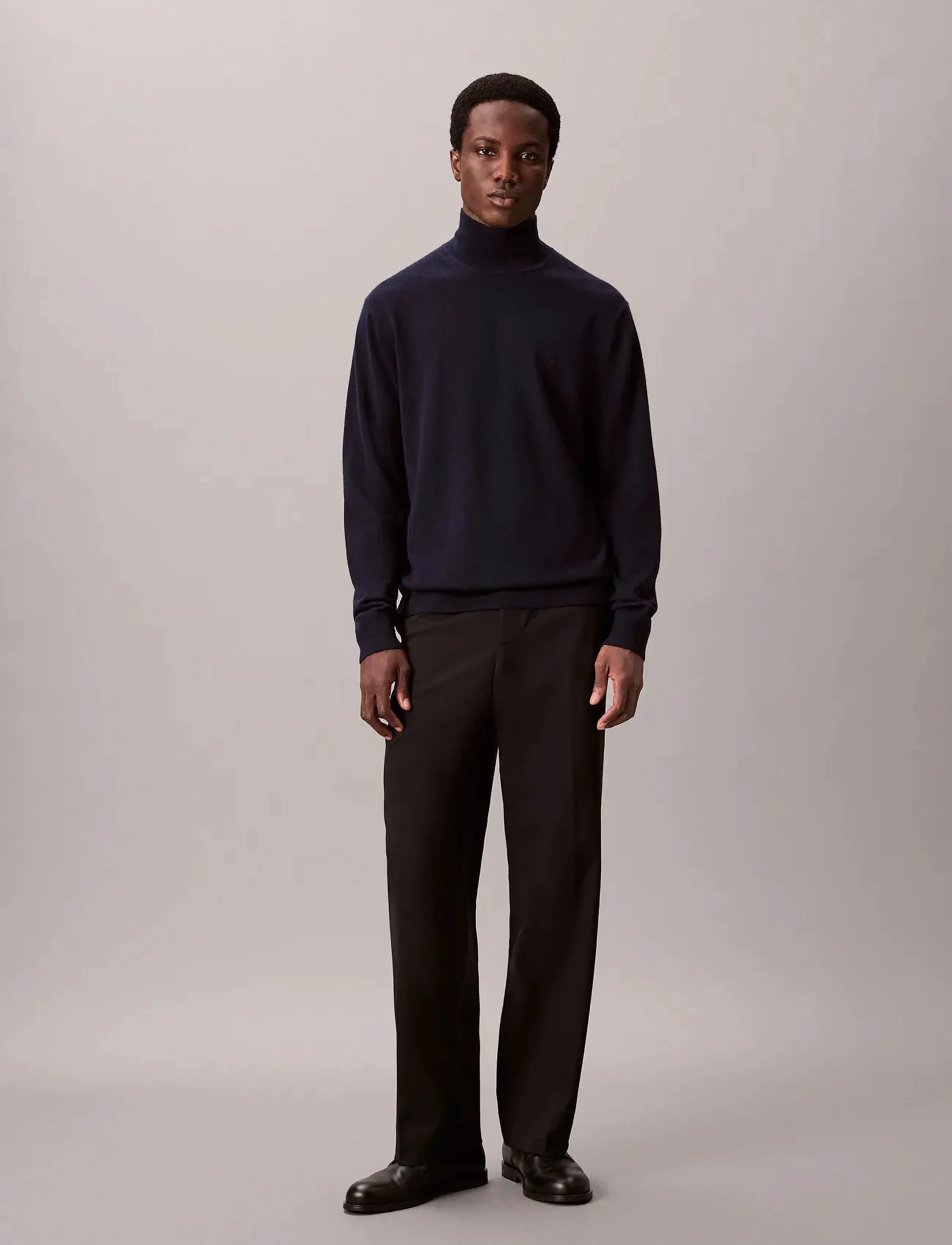 Calvin Klein - LS MERINO MOCK NECK SWTR 14GG - poolokaulus - dark sapphire - 5