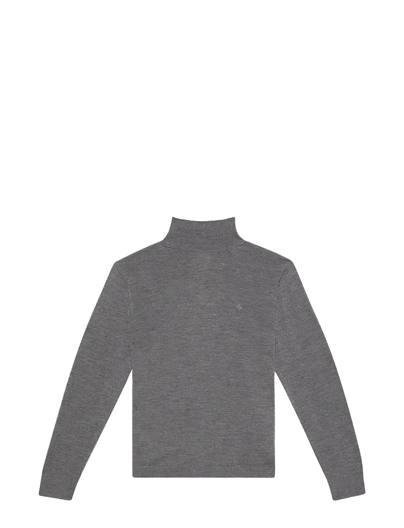 Calvin Klein - LS MERINO MOCK NECK SWTR 14GG - rollkragen - medium grey htr - 1