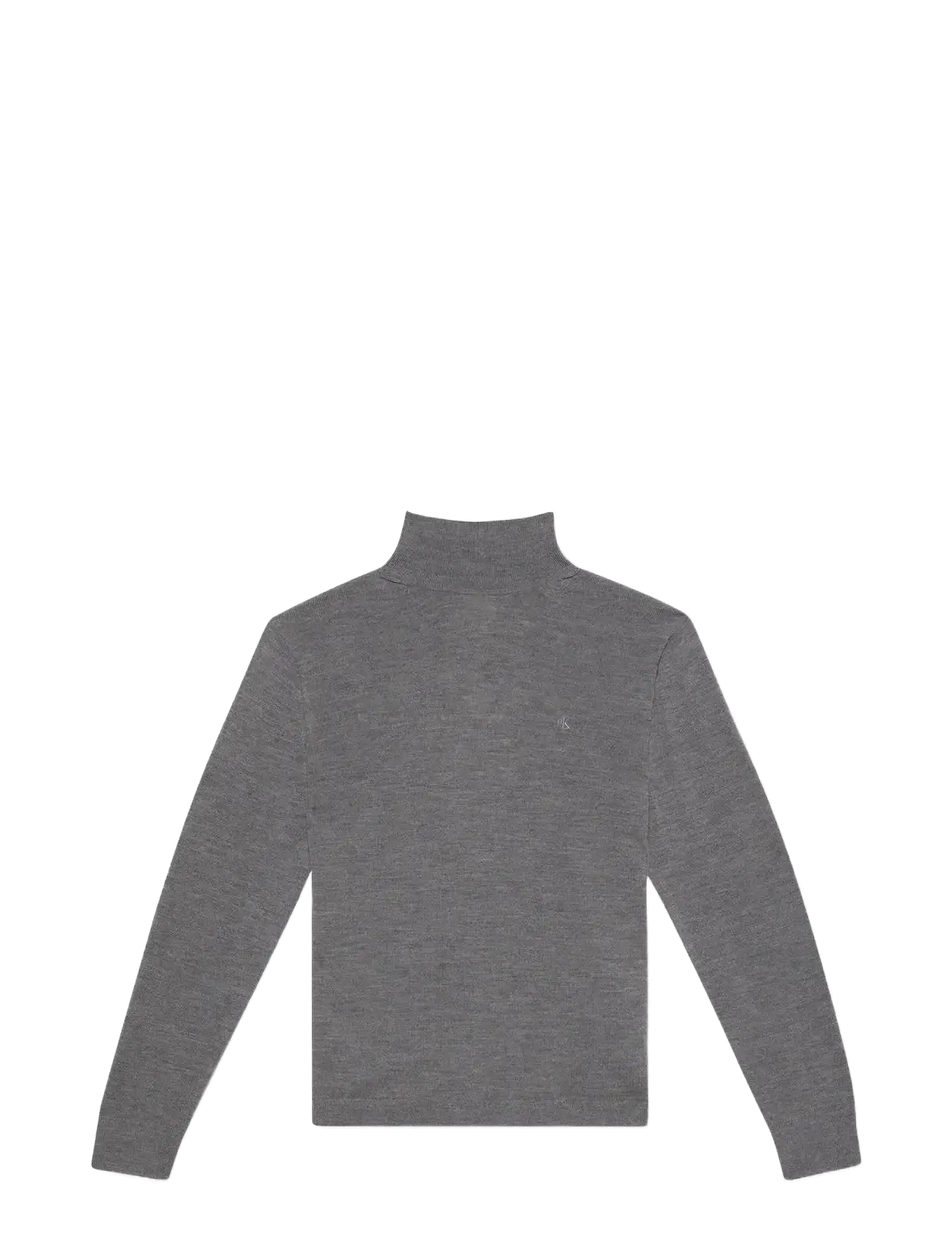 Calvin Klein LS MERINO MOCK NECK SWTR 14GG - Col roulé - MEDIUM GREY HTR / grey