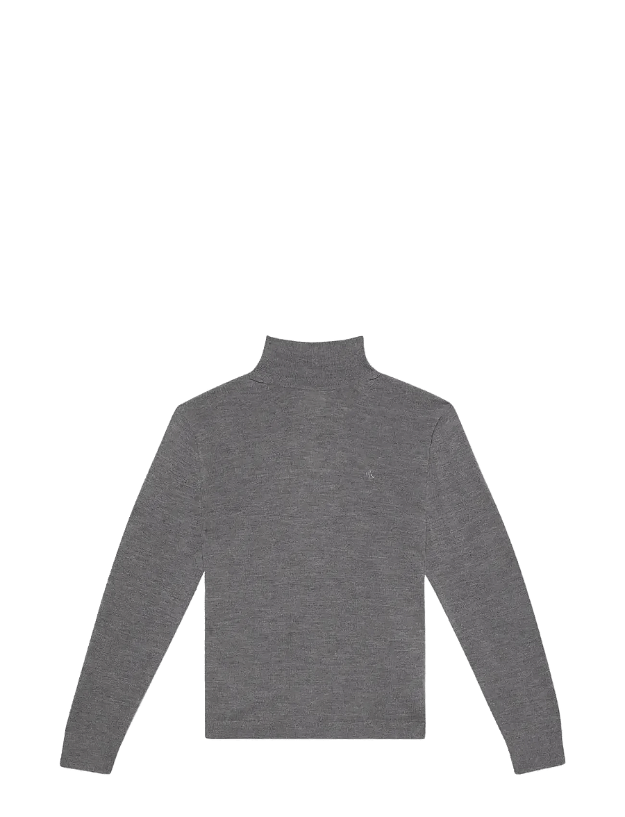 Calvin Klein - LS MERINO MOCK NECK SWTR 14GG - kõrge kaelusega - medium grey htr - 1