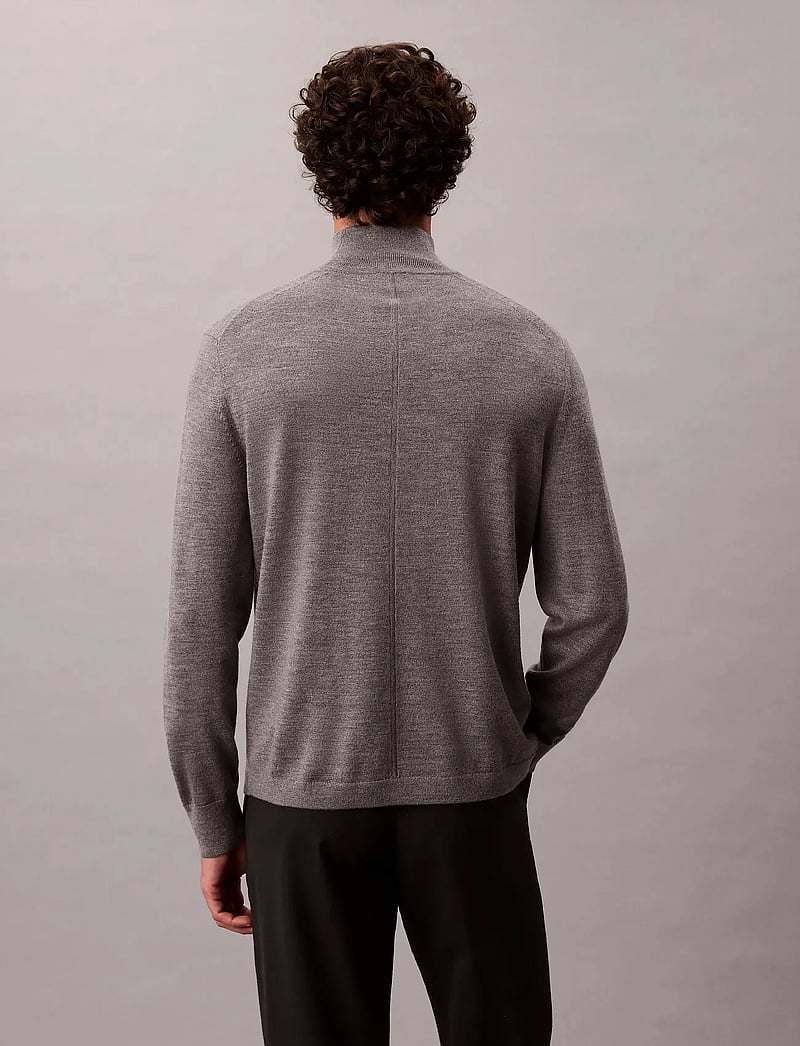 Calvin Klein - LS MERINO MOCK NECK SWTR 14GG - rollkragen - medium grey htr - 5