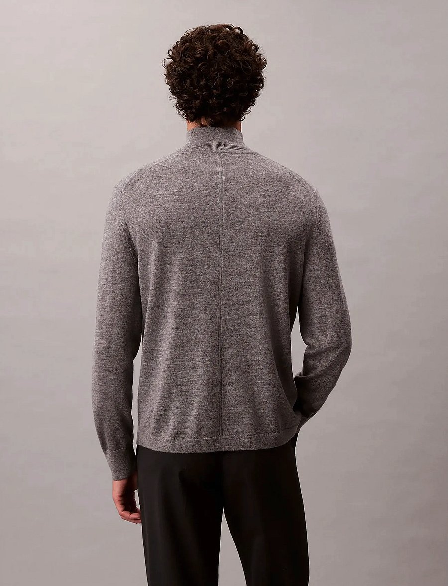 Calvin Klein - LS MERINO MOCK NECK SWTR 14GG - kõrge kaelusega - medium grey htr - 5