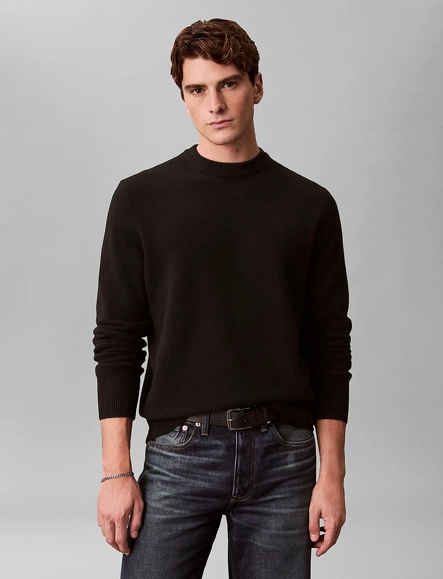 Calvin Klein - LS COZY WOOL CREWNK SWEATER 7GG - round necks - black - 3