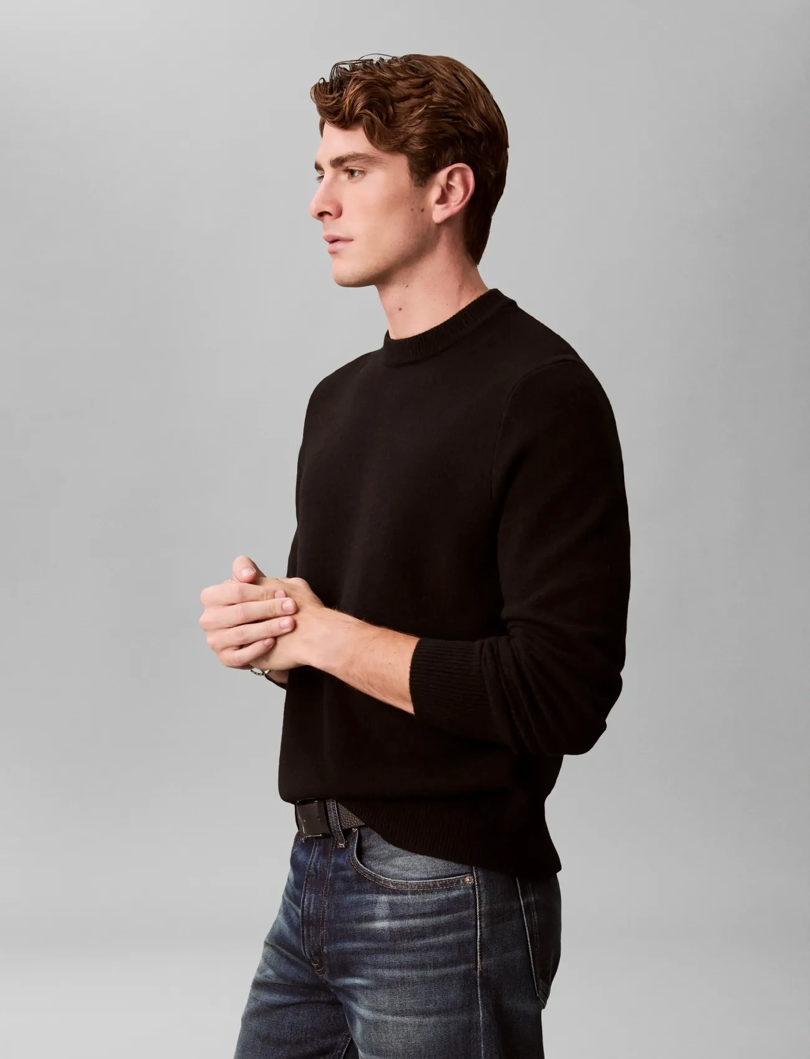 Calvin Klein Ls Cozy Wool Crewnk Sweater 7Gg stickade tröjor herr – bild 5