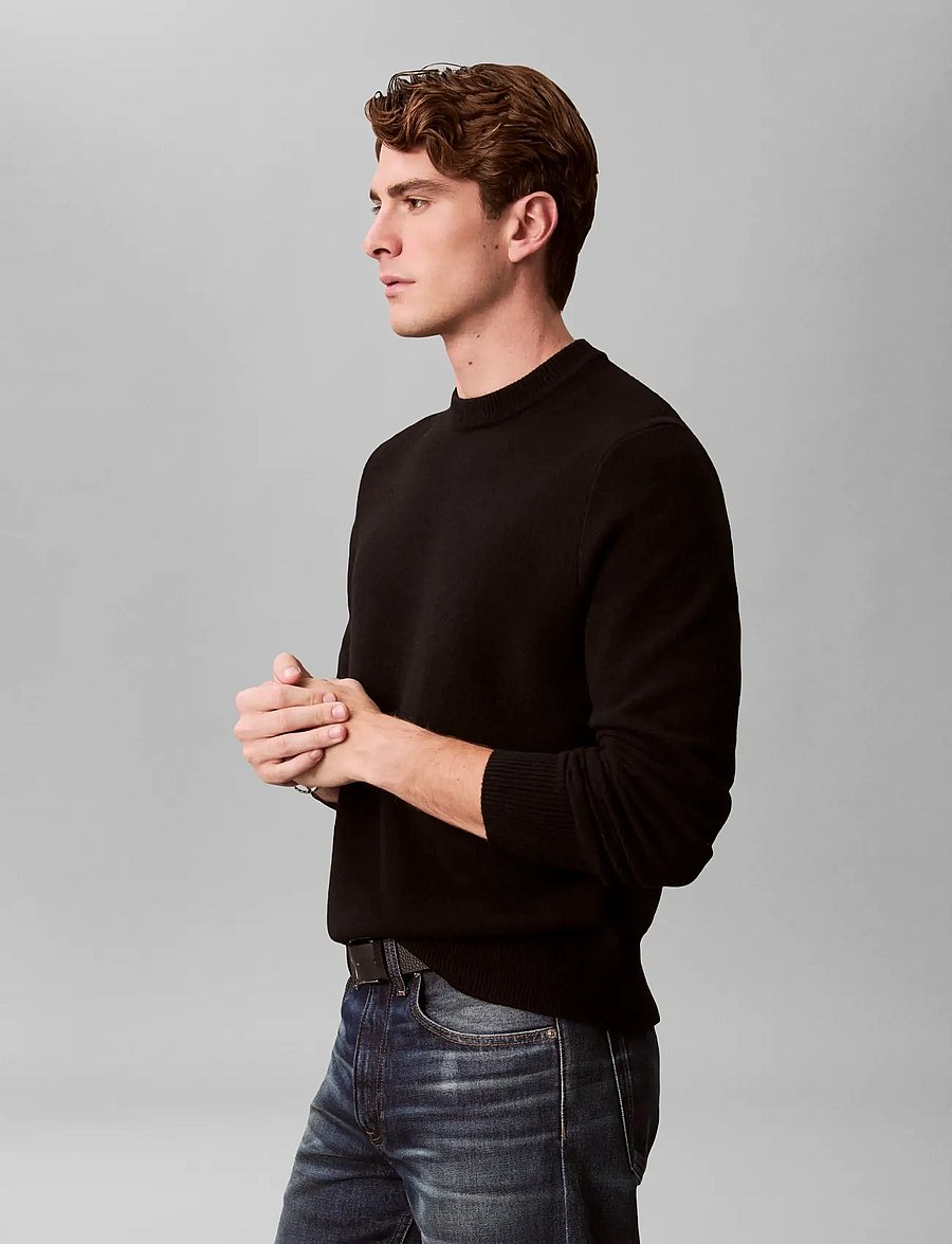Calvin Klein - LS COZY WOOL CREWNK SWEATER 7GG - round necks - black - 5