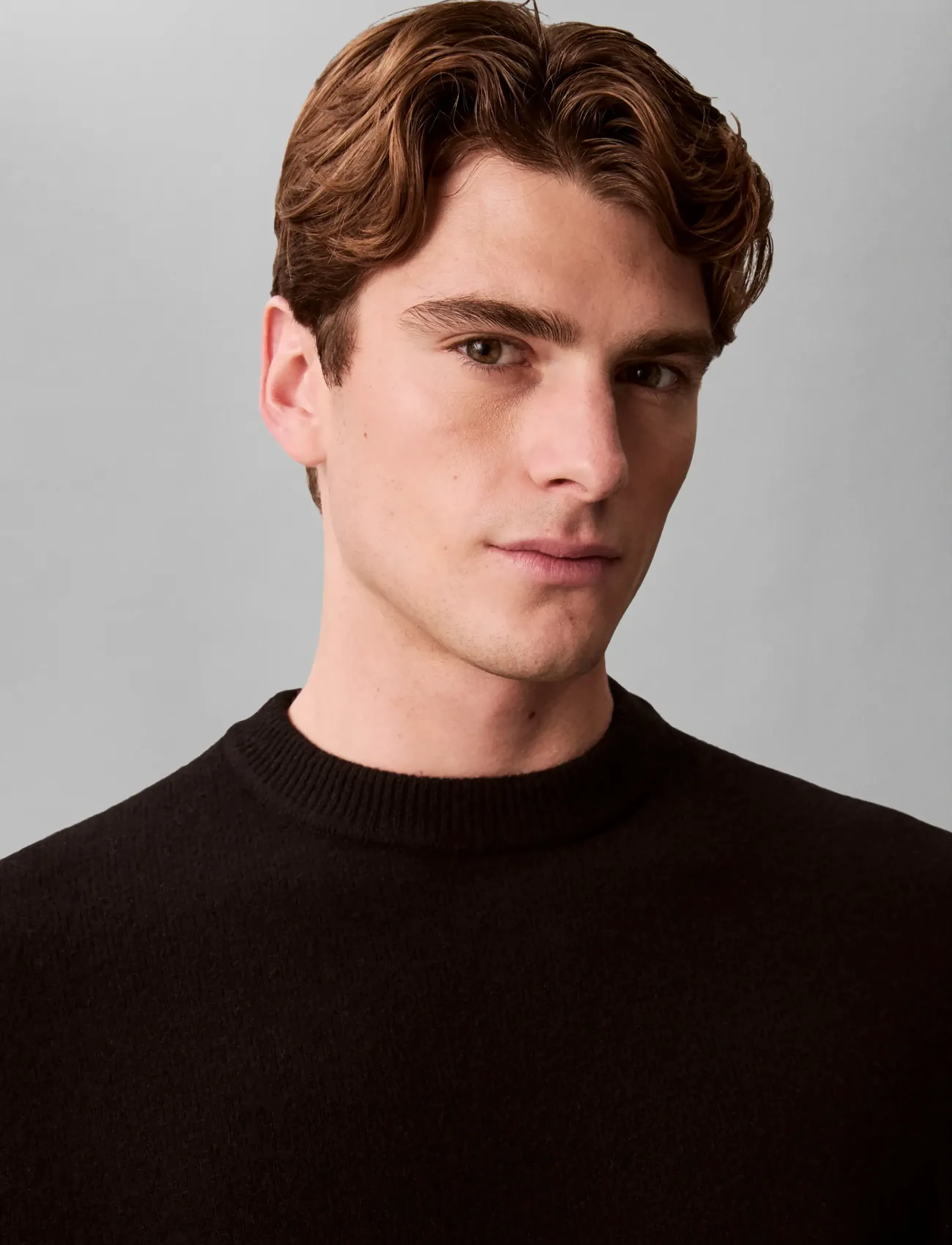 Calvin Klein LS COZY WOOL CREWNK SWEATER 7GG - Tänavastiil - BLACK / black