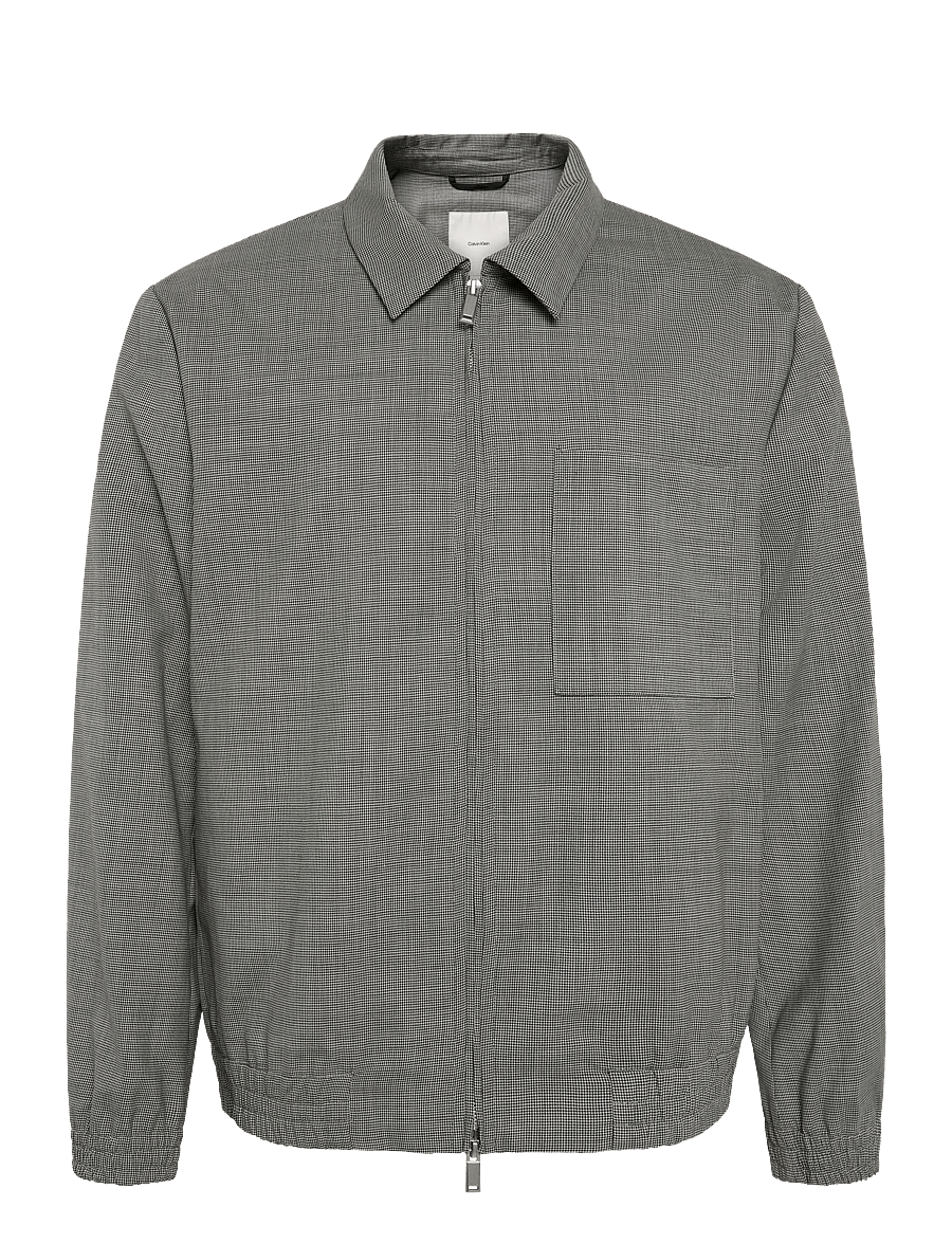 Calvin Klein - LS WOOL HOUNDSTOOTH BLOUSON JKT - kevadjoped - brilliant white - 0