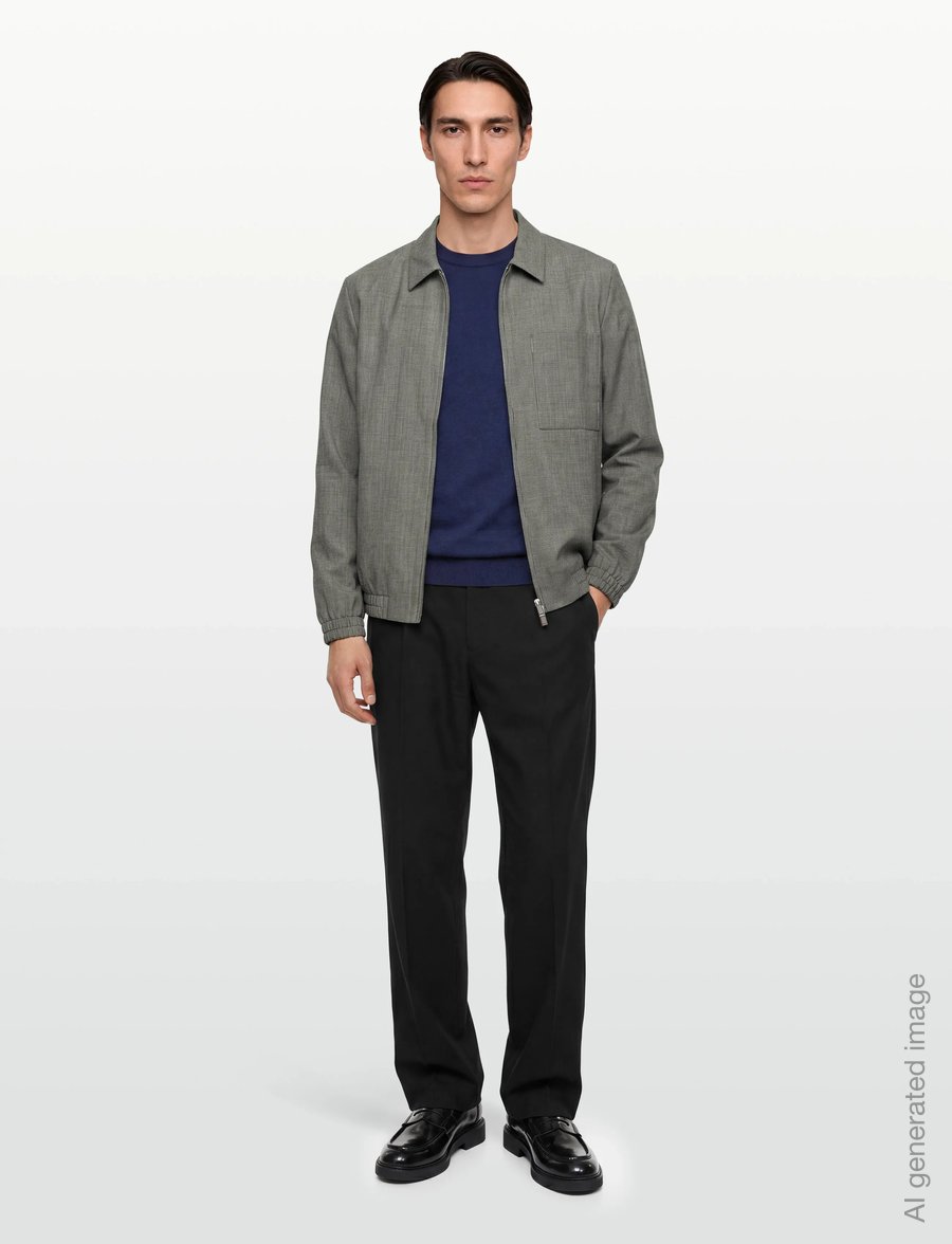 Calvin Klein - LS WOOL HOUNDSTOOTH BLOUSON JKT - frühlingsjacken - brilliant white - 0