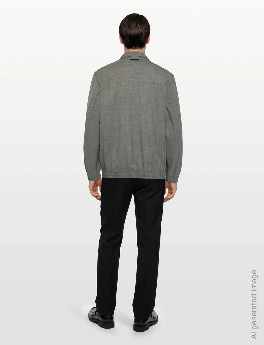 Calvin Klein - LS WOOL HOUNDSTOOTH BLOUSON JKT - frühlingsjacken - brilliant white - 4