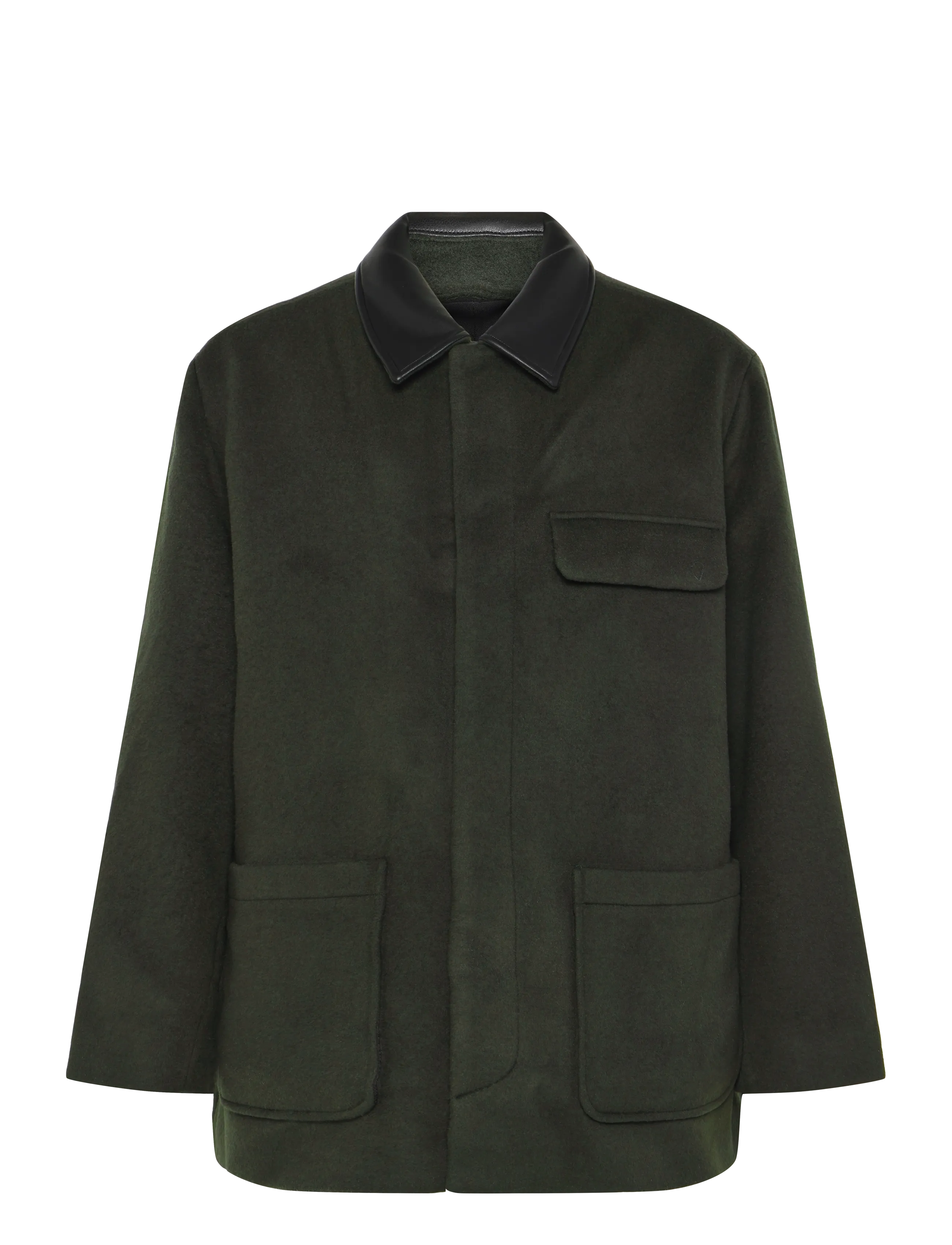 Calvin Klein LS MELTON WOOL BLEND CAR COAT - Coats - PEAT / khaki/green