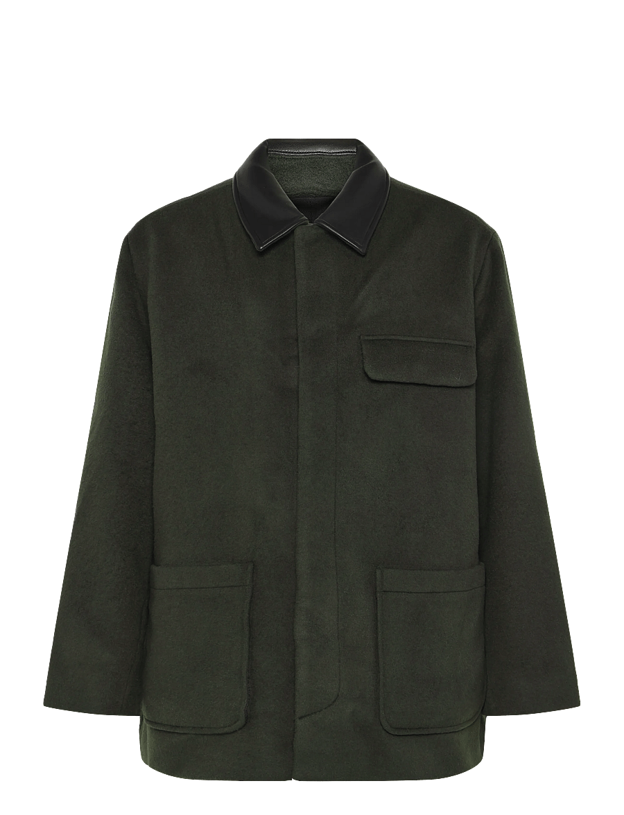 Calvin Klein - LS MELTON WOOL BLEND CAR COAT - ullrockar - peat - 1