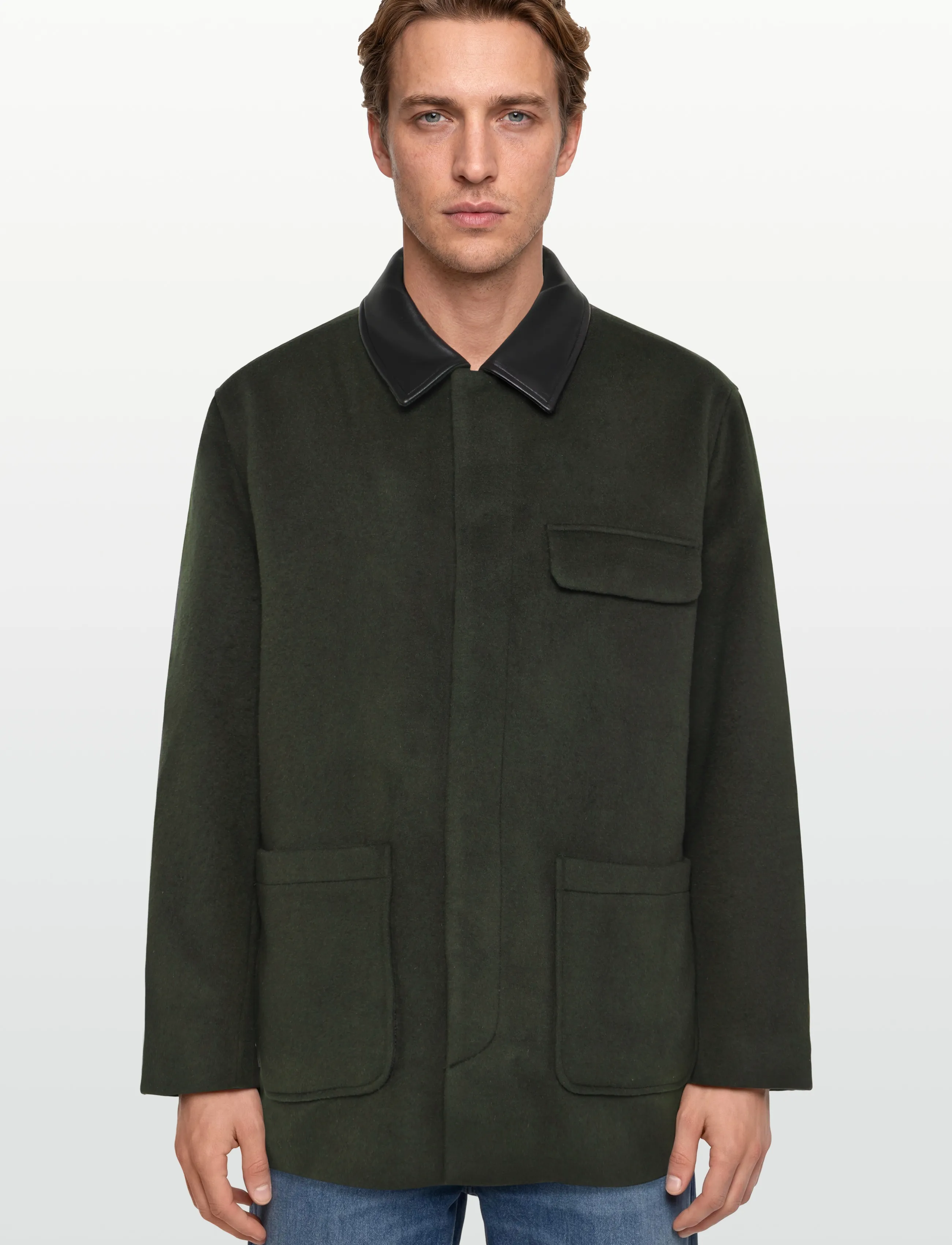 Calvin Klein - LS MELTON WOOL BLEND CAR COAT - ullrockar - peat - 3
