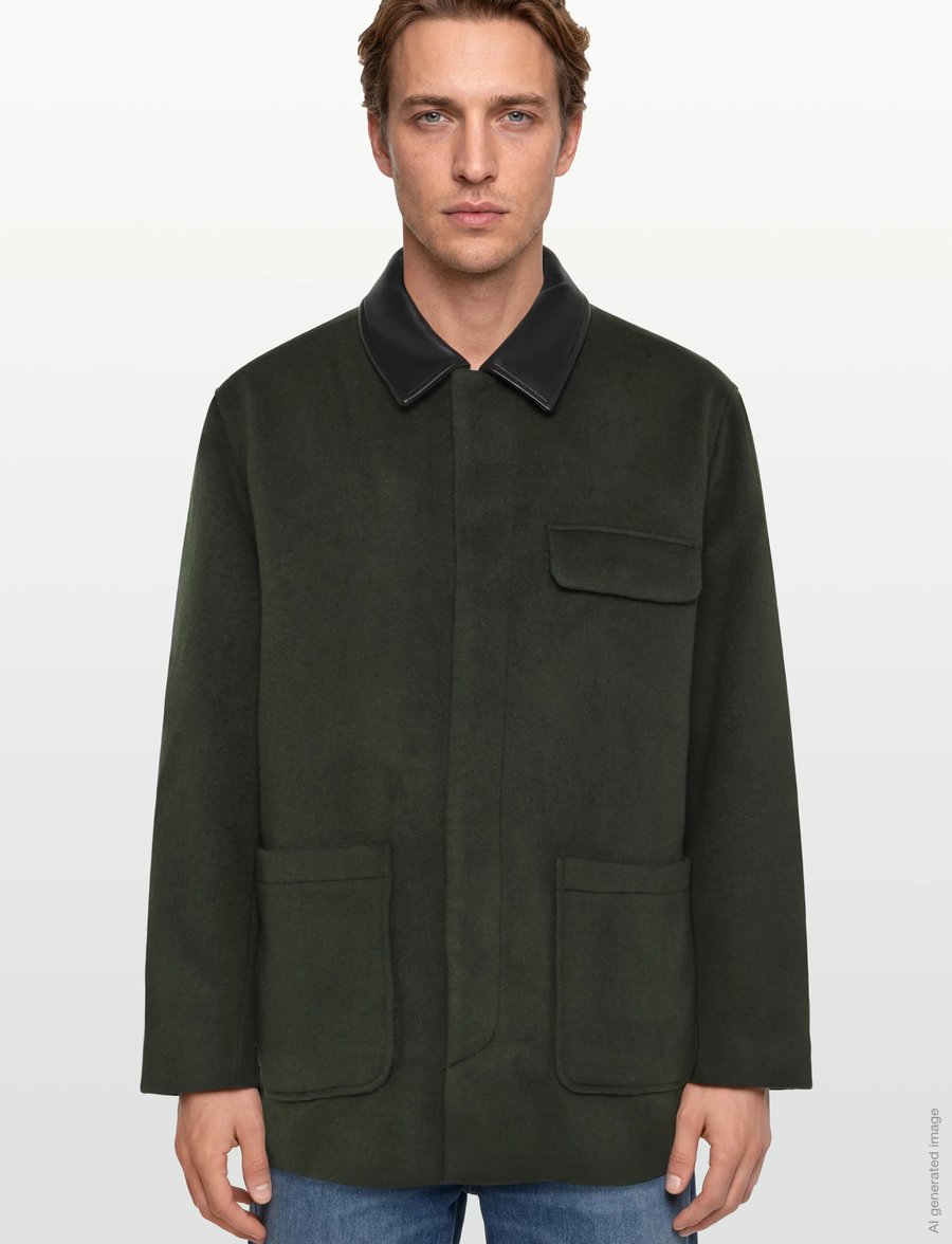 Calvin Klein - LS MELTON WOOL BLEND CAR COAT - ullrockar - peat - 3