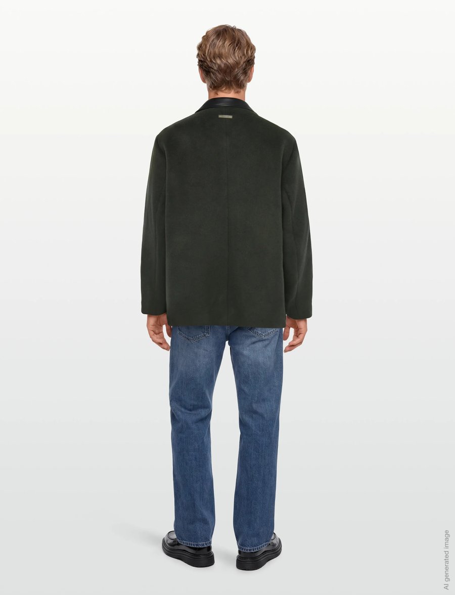 Calvin Klein - LS MELTON WOOL BLEND CAR COAT - ullrockar - peat - 4