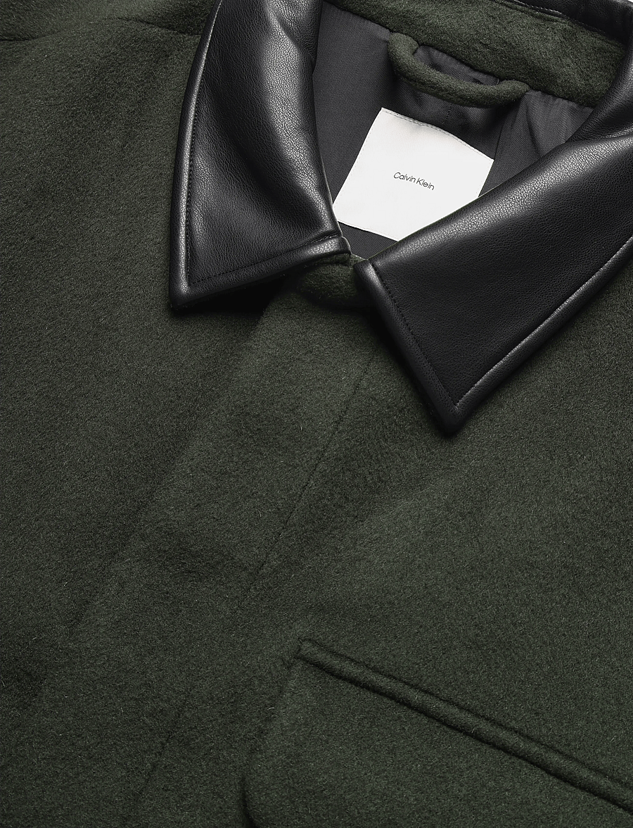 Calvin Klein - LS MELTON WOOL BLEND CAR COAT - ullrockar - peat - 5