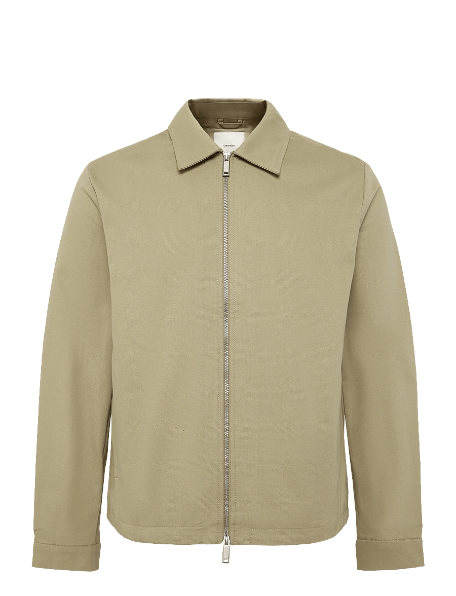 Calvin Klein - LS COTTON DOBBY BLOUSON JKT - forårsjakker - travertine - 0