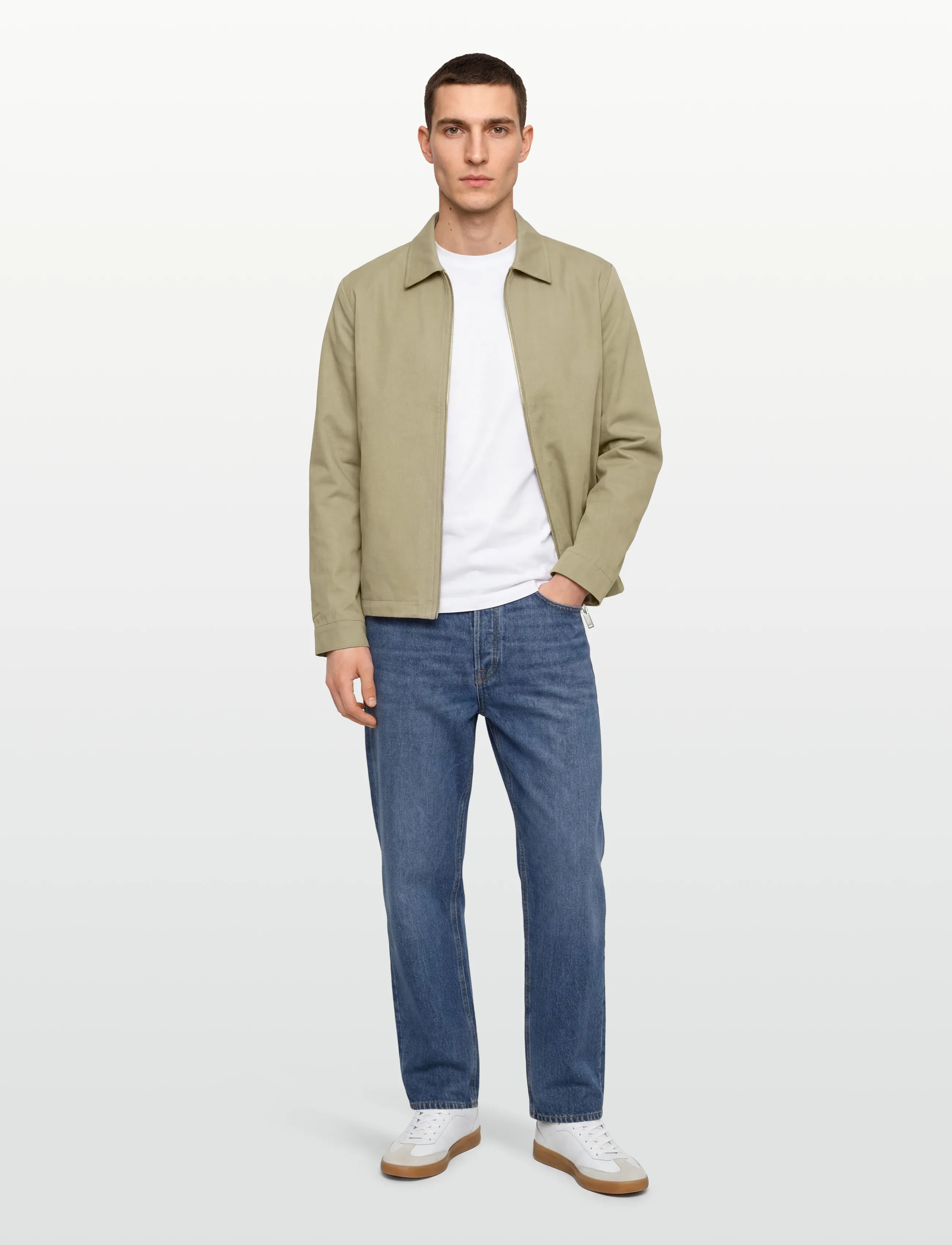 Calvin Klein Ls Cotton Dobby Blouson Jkt, XL, Beige, Jakker > Lette Jakker, Herre
