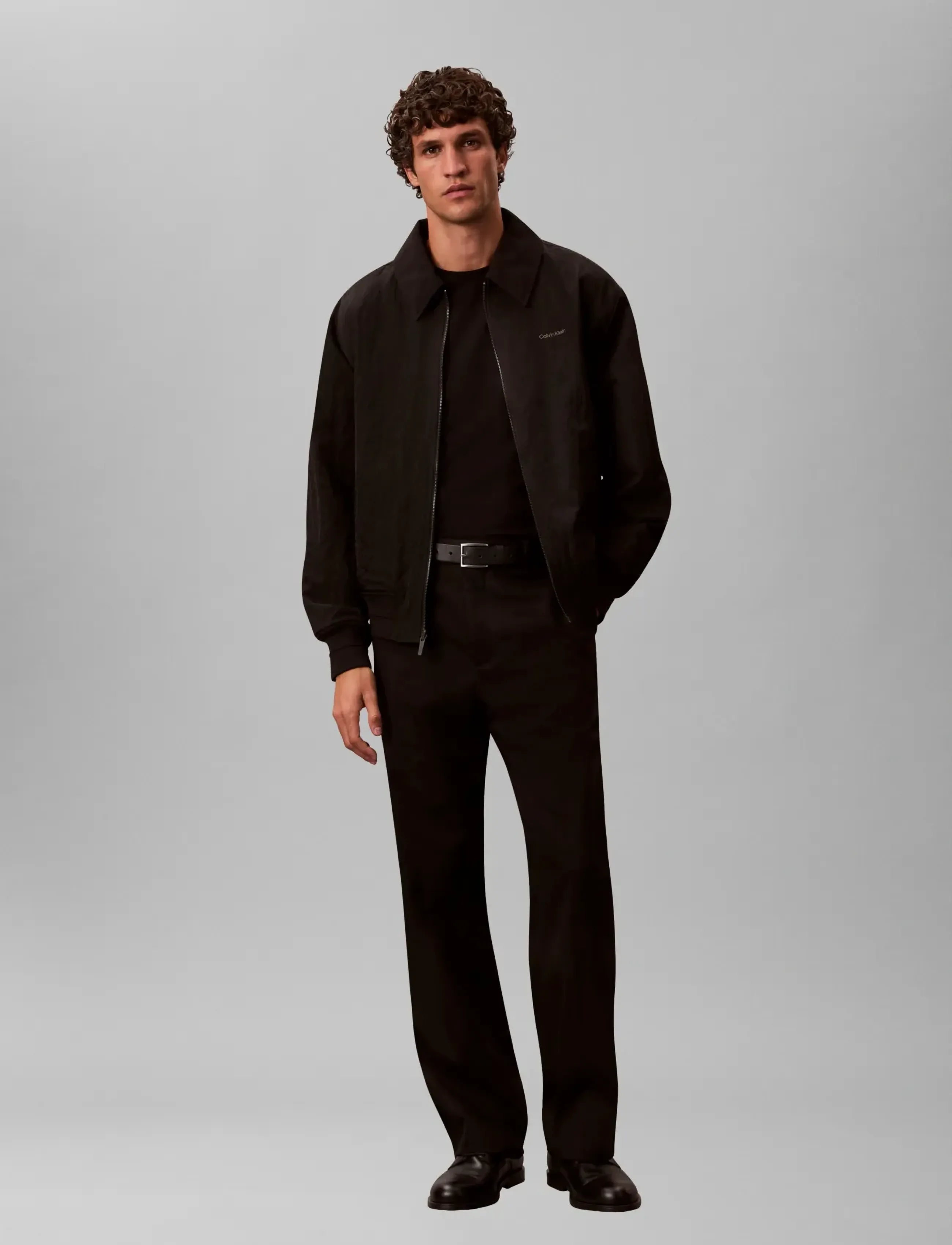 Calvin Klein LS NYLON COLLARED REVERSIBLE JKT - Kleidung - BLACK / black