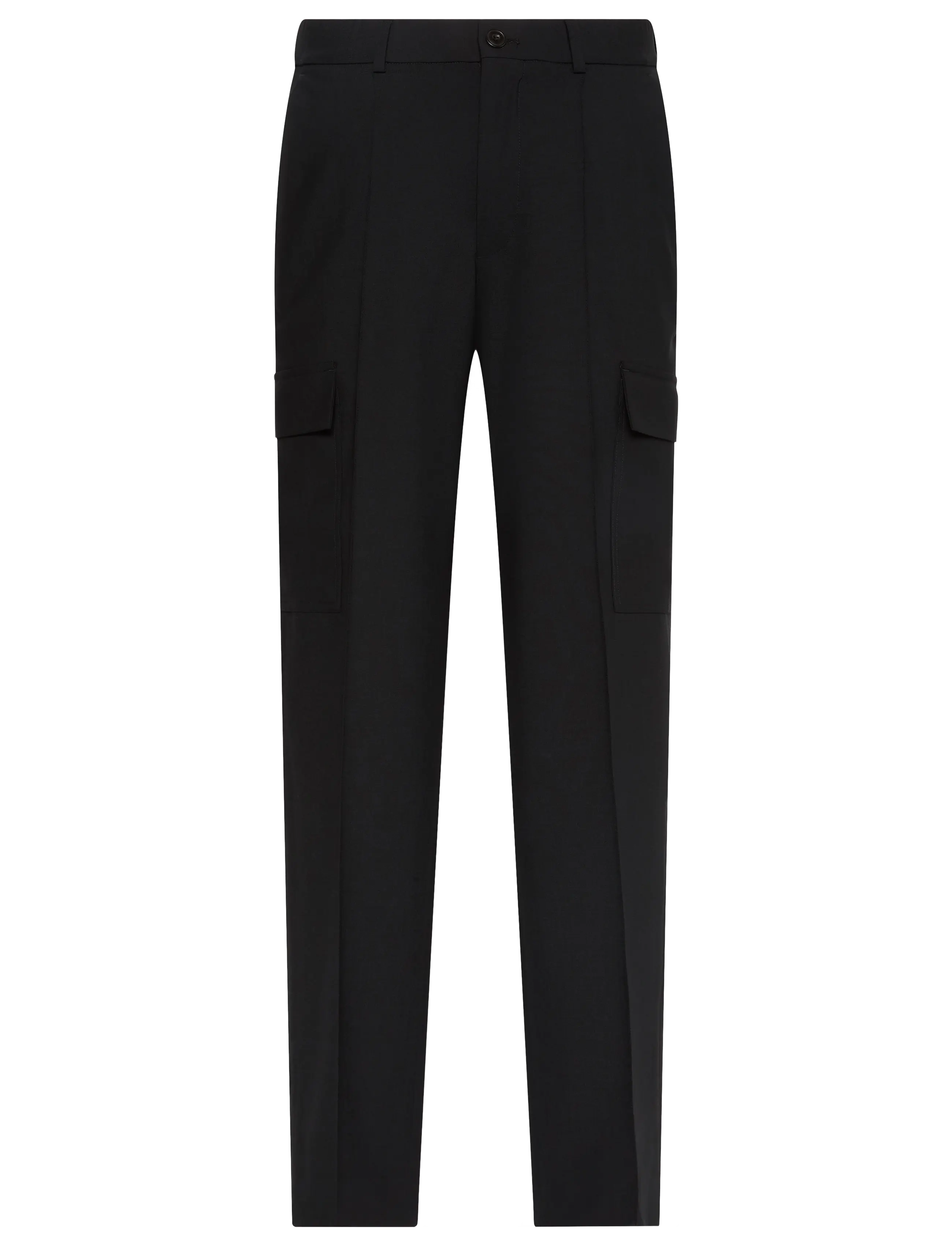 Calvin Klein STRAIGHT BENGALINE CARGO PANTS - Cargo-housut - BLACK / black