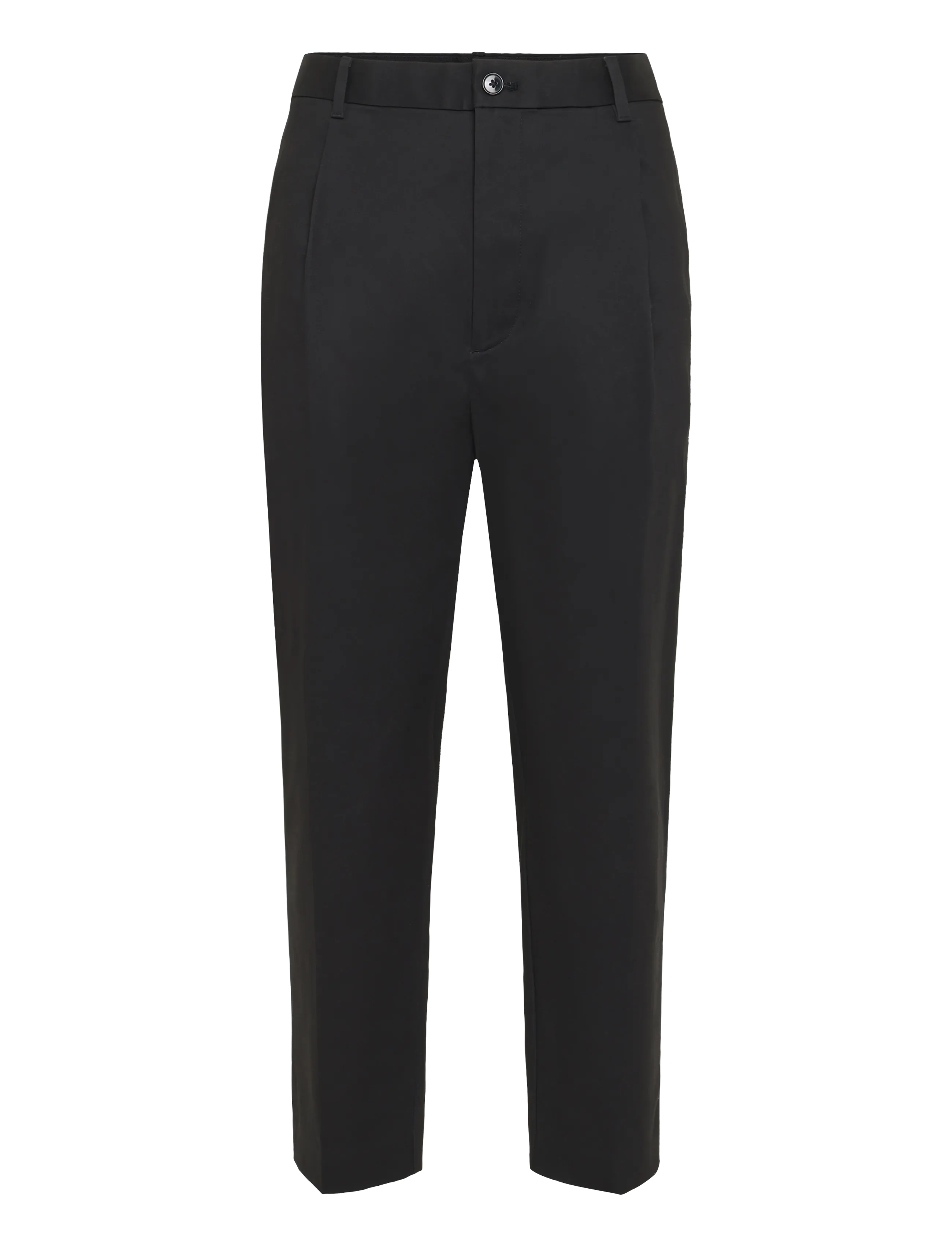 Calvin Klein TAPERED PLTD SATEEN CHINO TROUSE - Vabaaja püksid - BLACK / black