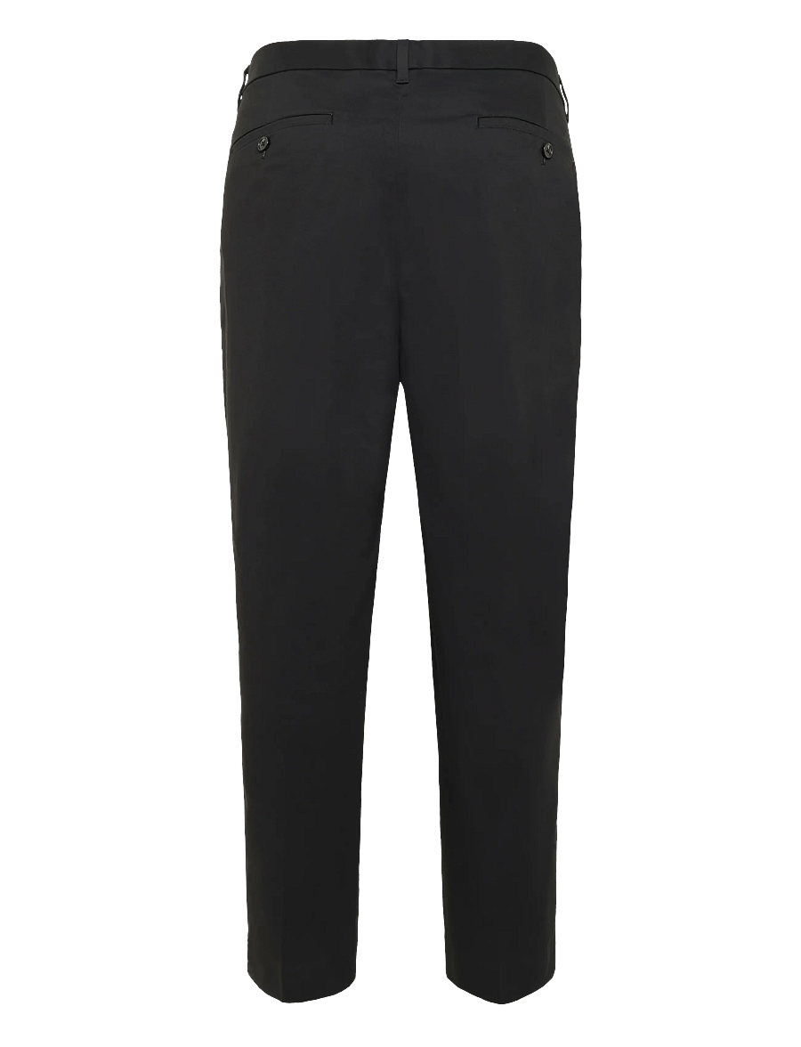 Calvin Klein - TAPERED PLTD SATEEN CHINO TROUSE - black - 1