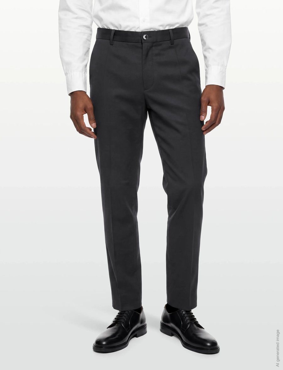 Calvin Klein - TAPERED PLTD SATEEN CHINO TROUSE - casual bukser - black - 3