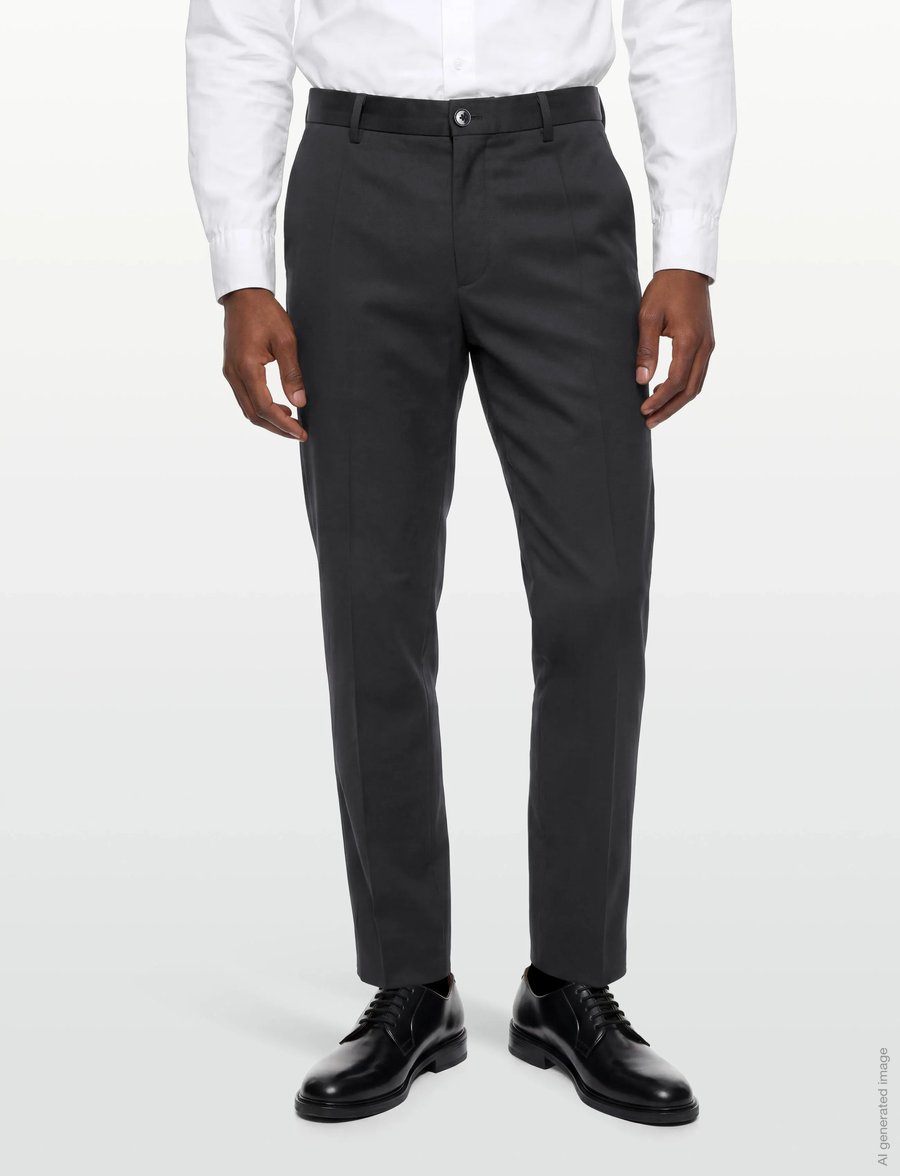 Calvin Klein - TAPERED PLTD SATEEN CHINO TROUSE - freizeithosen - black - 3