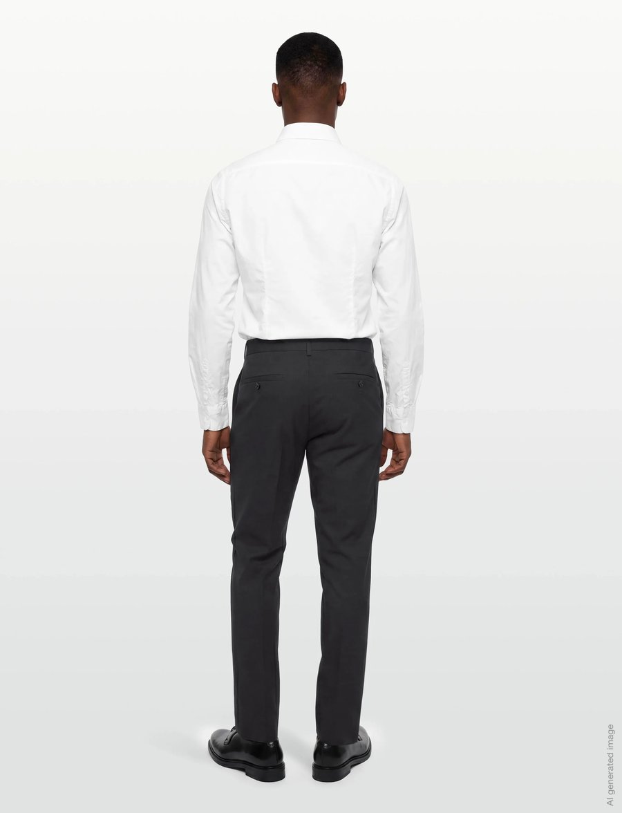 Calvin Klein - TAPERED PLTD SATEEN CHINO TROUSE - casual bukser - black - 4