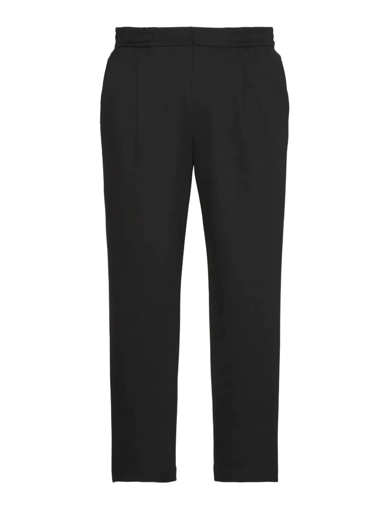 Calvin Klein SLIM TAPERED KNIT PLEATED PANT - Bukser - BLACK / grey