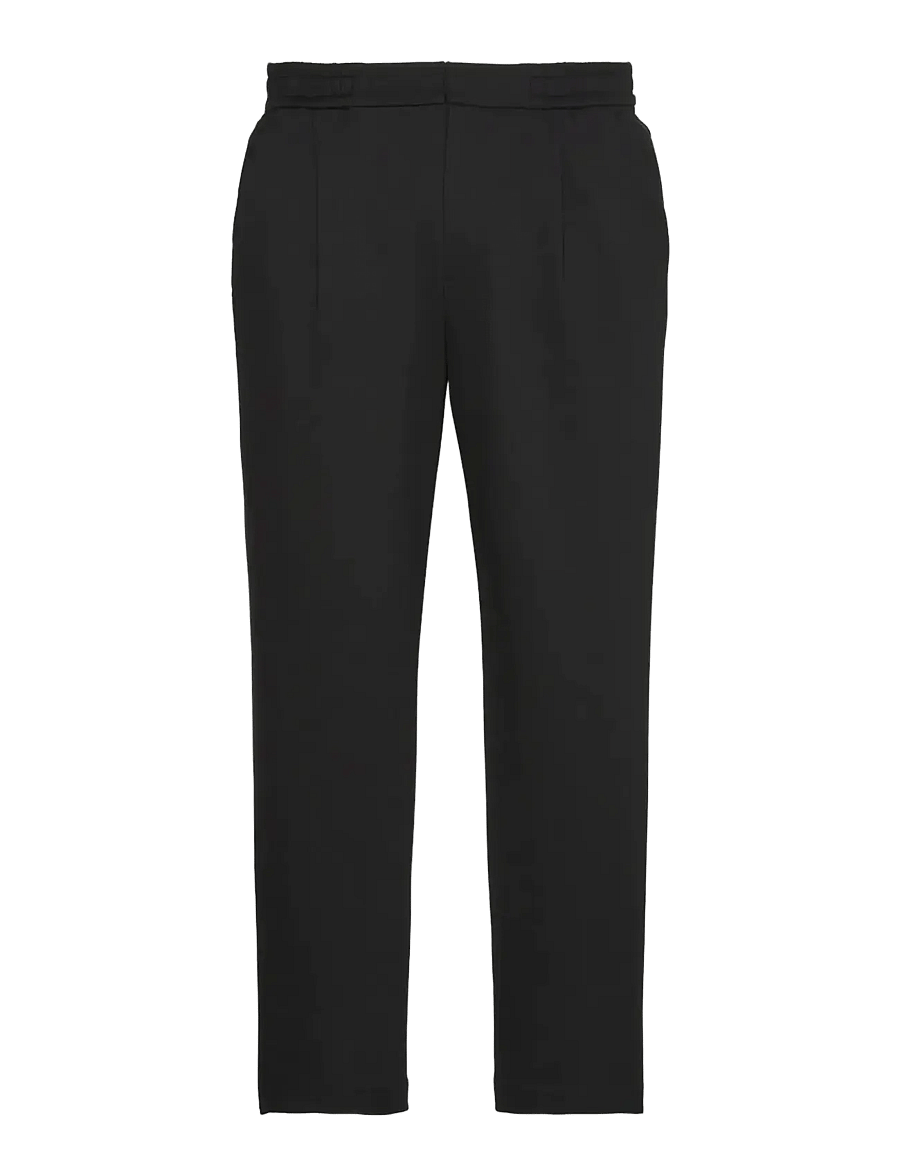 Calvin Klein - SLIM TAPERED KNIT PLEATED PANT - kostymbyxor - black - 1