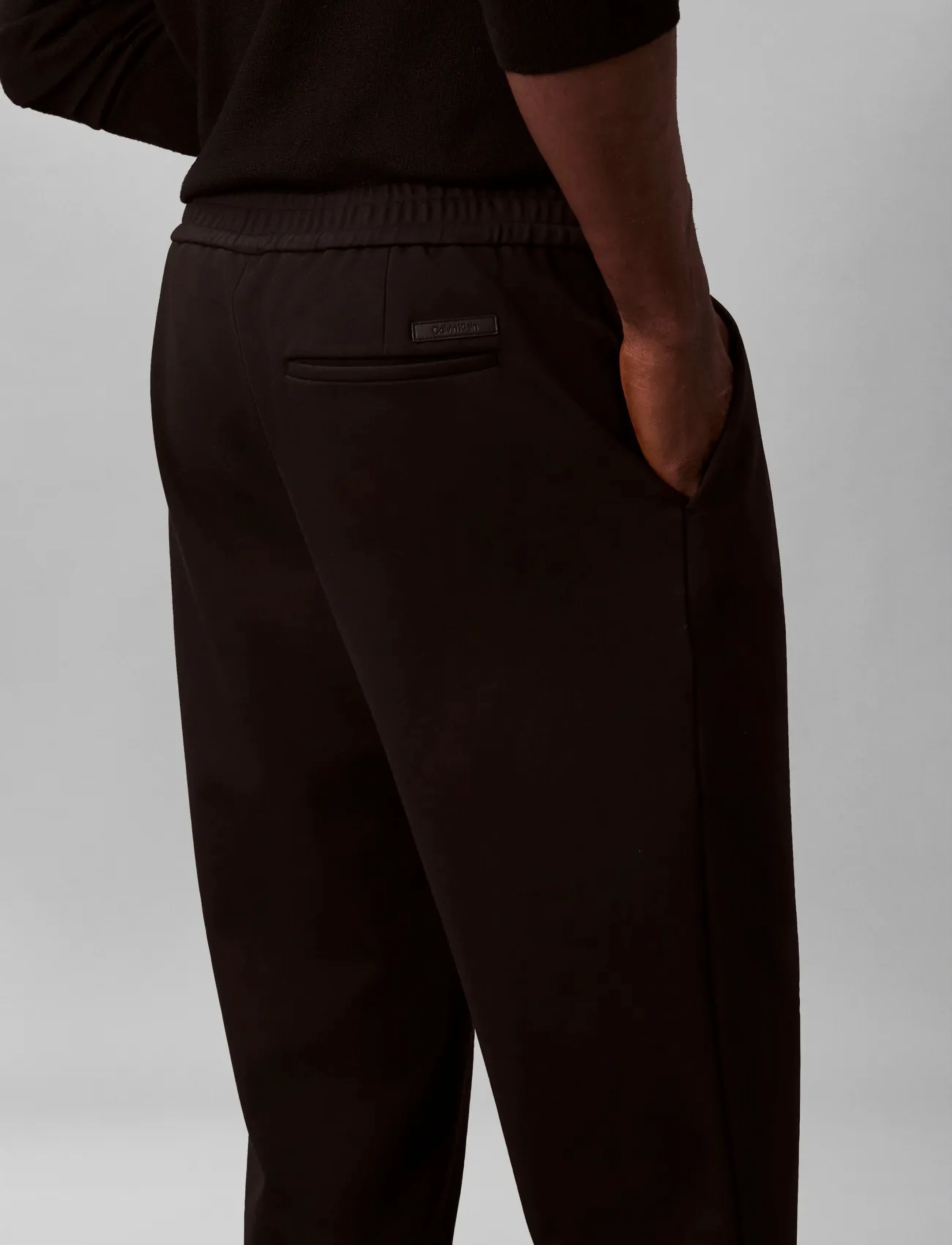 Calvin Klein - SLIM TAPERED KNIT PLEATED PANT - jakkafatabuxur - black - 3