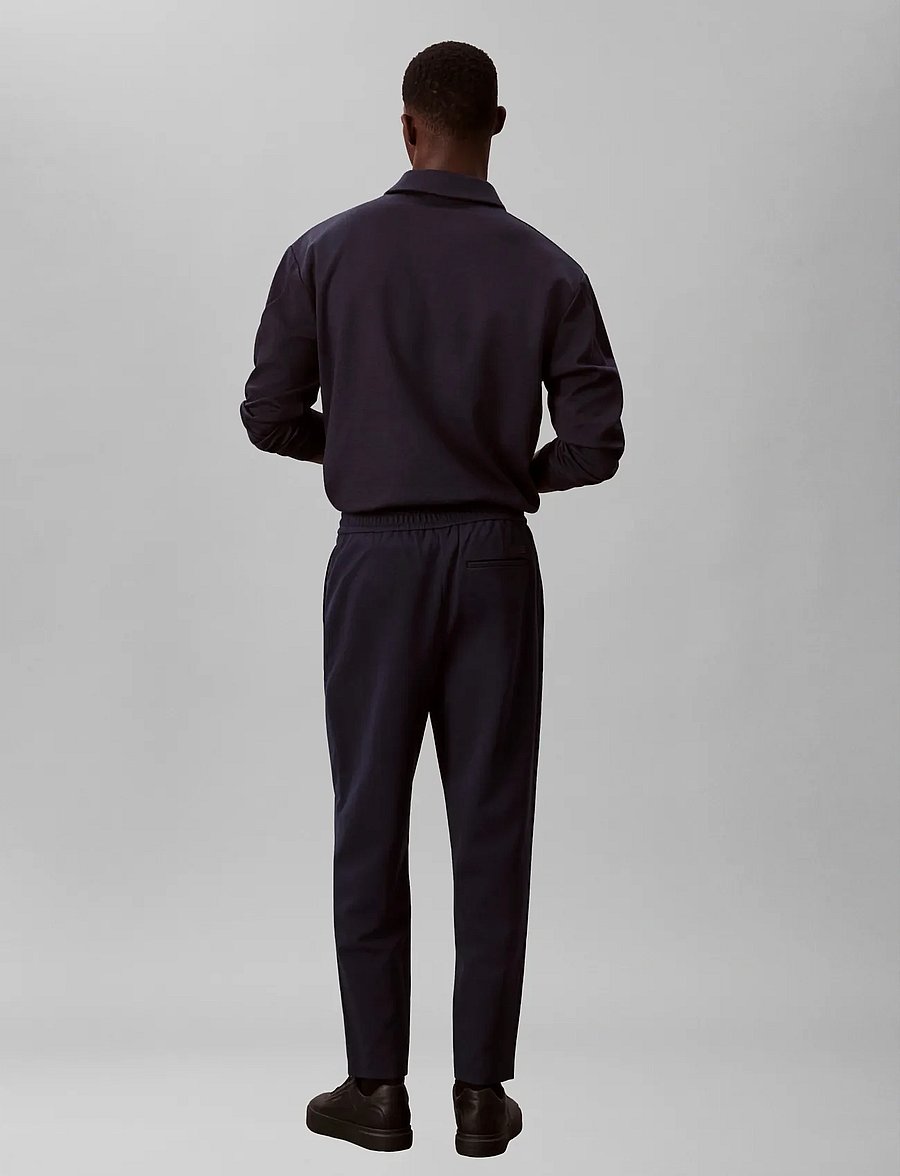 Calvin Klein - SLIM TAPERED KNIT PLEATED PANT - kostiuminės kelnės - dark sapphire - 5