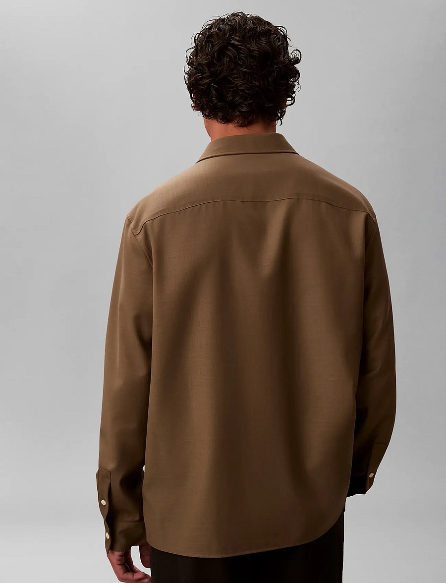 Calvin Klein - LS TRAVEL TWILL EASY SHIRT - casual skjorter - capers - 2