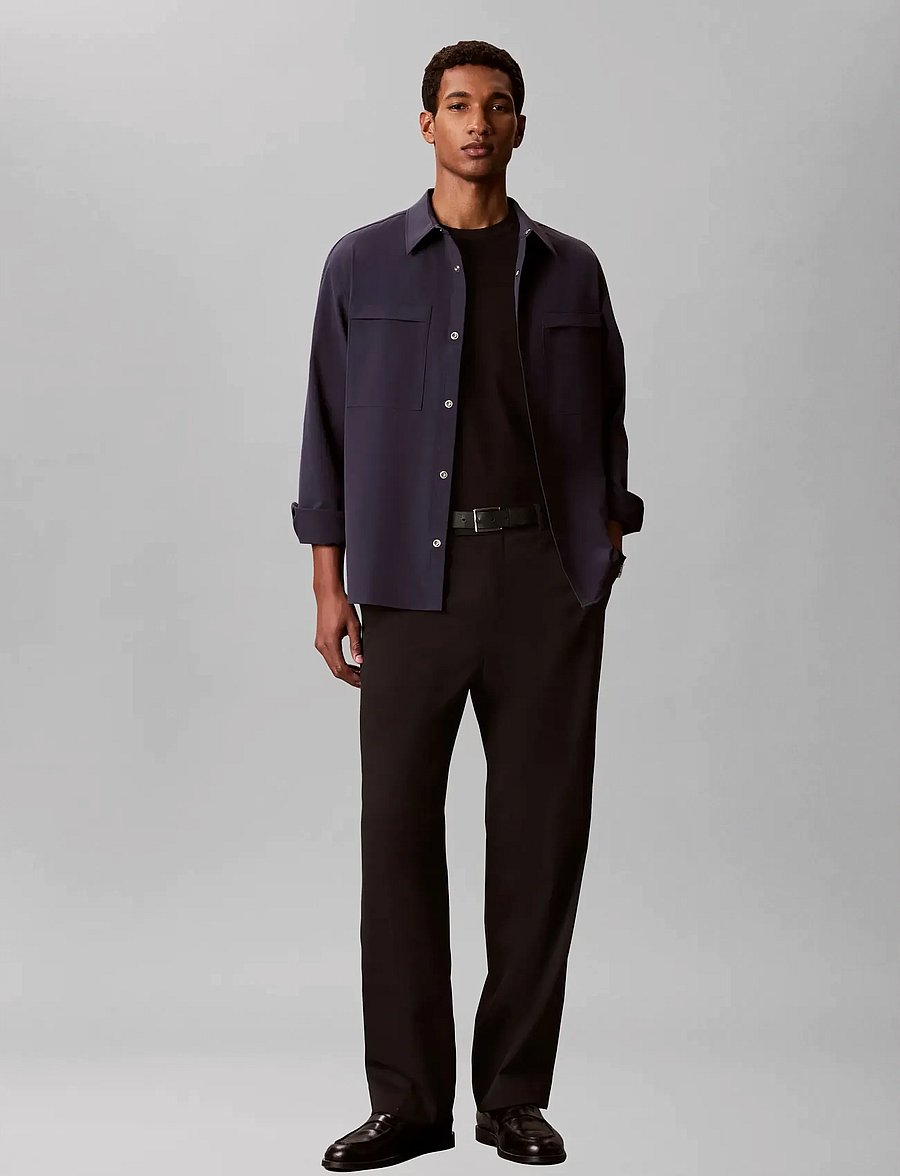 Calvin Klein - LS TECH KNIT DOBBY RELAXED OVERS - shoppa efter tillfälle - blue nights - 0