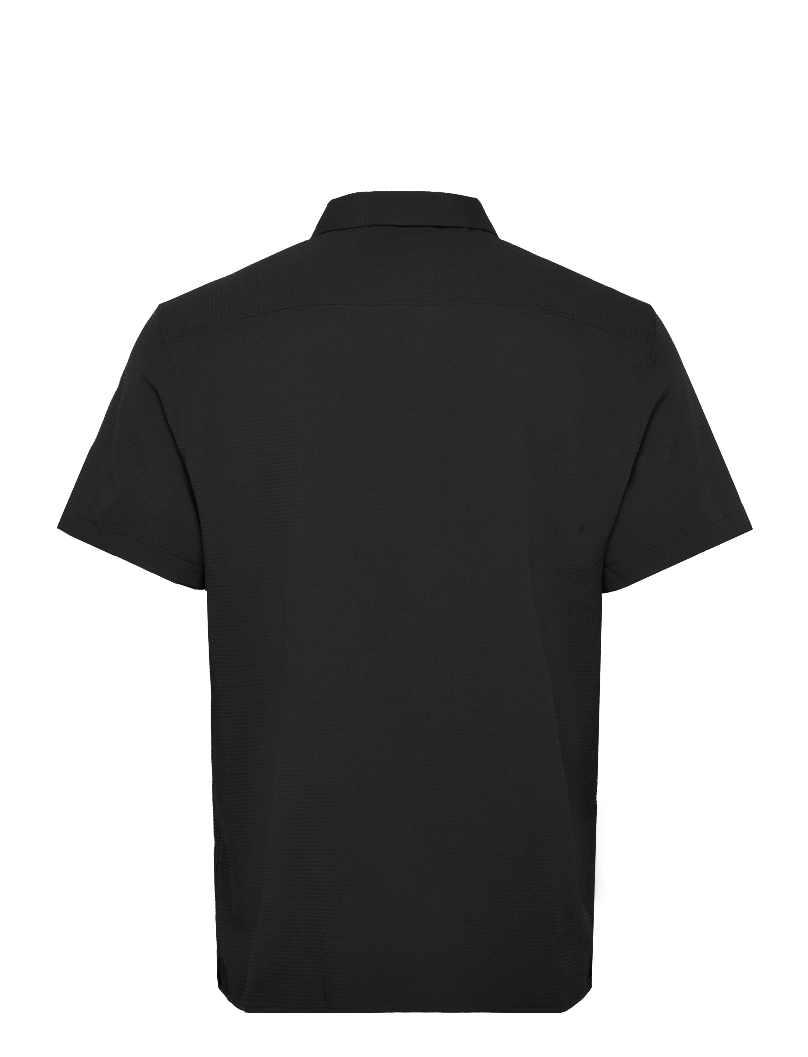 Calvin Klein - SS SOLID SEERSUCKER CLASSIC SHIR - short-sleeved shirts - black - 1