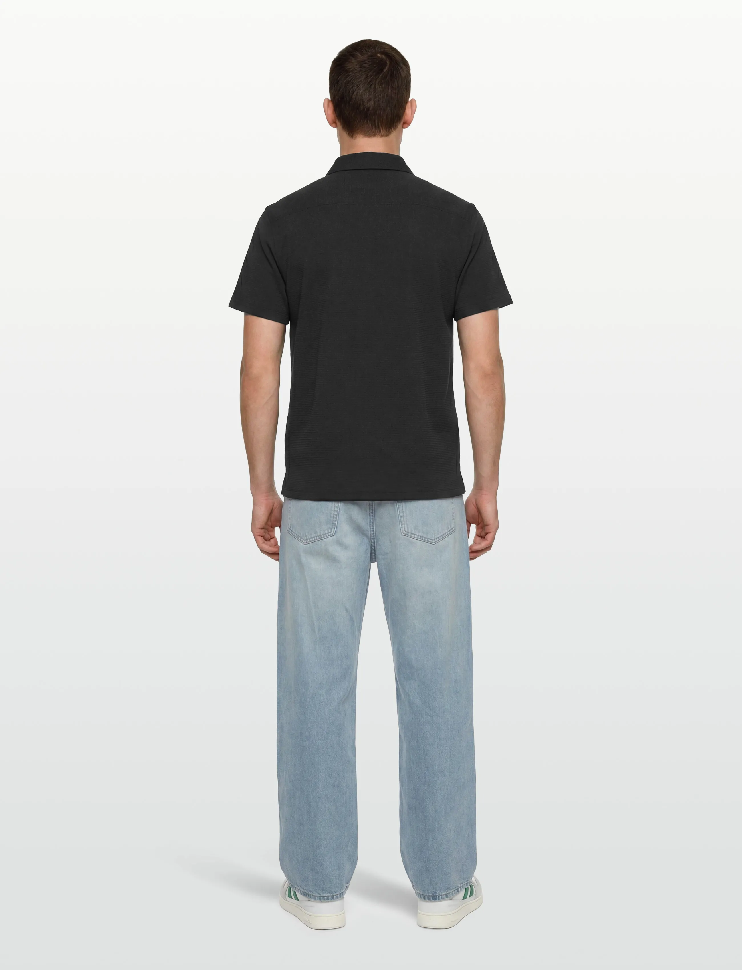 Calvin Klein - SS SOLID SEERSUCKER CLASSIC SHIR - kurzarmhemden - black - 4