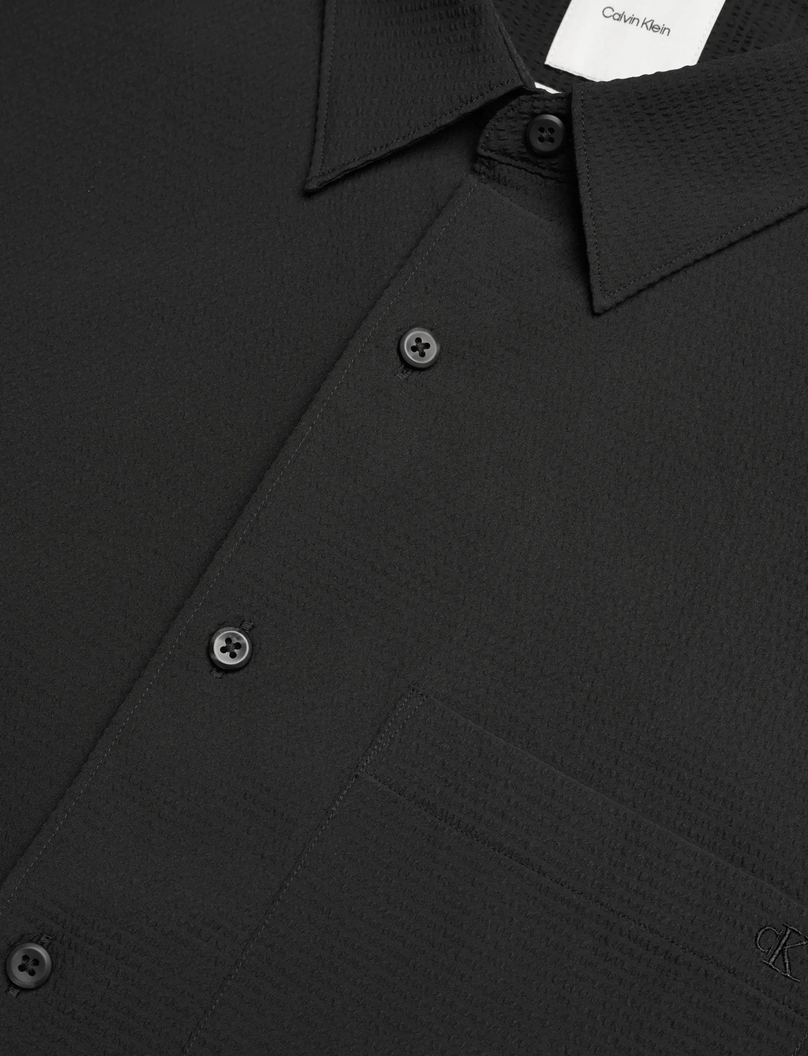 Calvin Klein - SS SOLID SEERSUCKER CLASSIC SHIR - short-sleeved shirts - black - 3