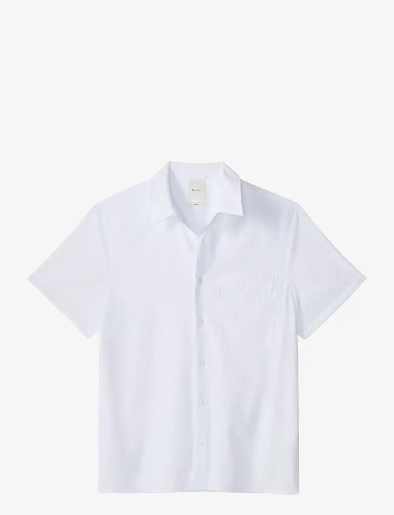 Calvin Klein - SS SOLID SEERSUCKER CLASSIC SHIR - short-sleeved shirts - brilliant white - 1