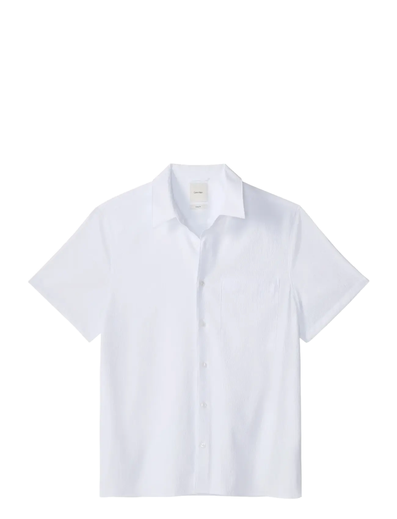 Calvin Klein SS SOLID SEERSUCKER CLASSIC SHIR - Calvin Klein - BRILLIANT WHITE / white