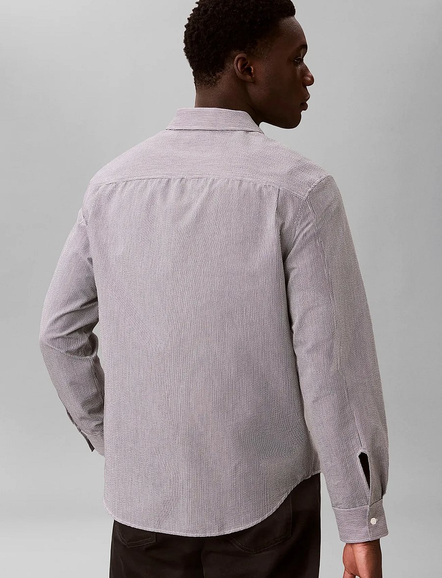 Calvin Klein - LS YD STRIPE SEERSUCKER CLASSIC - casual skjorter - brilliant white - 2