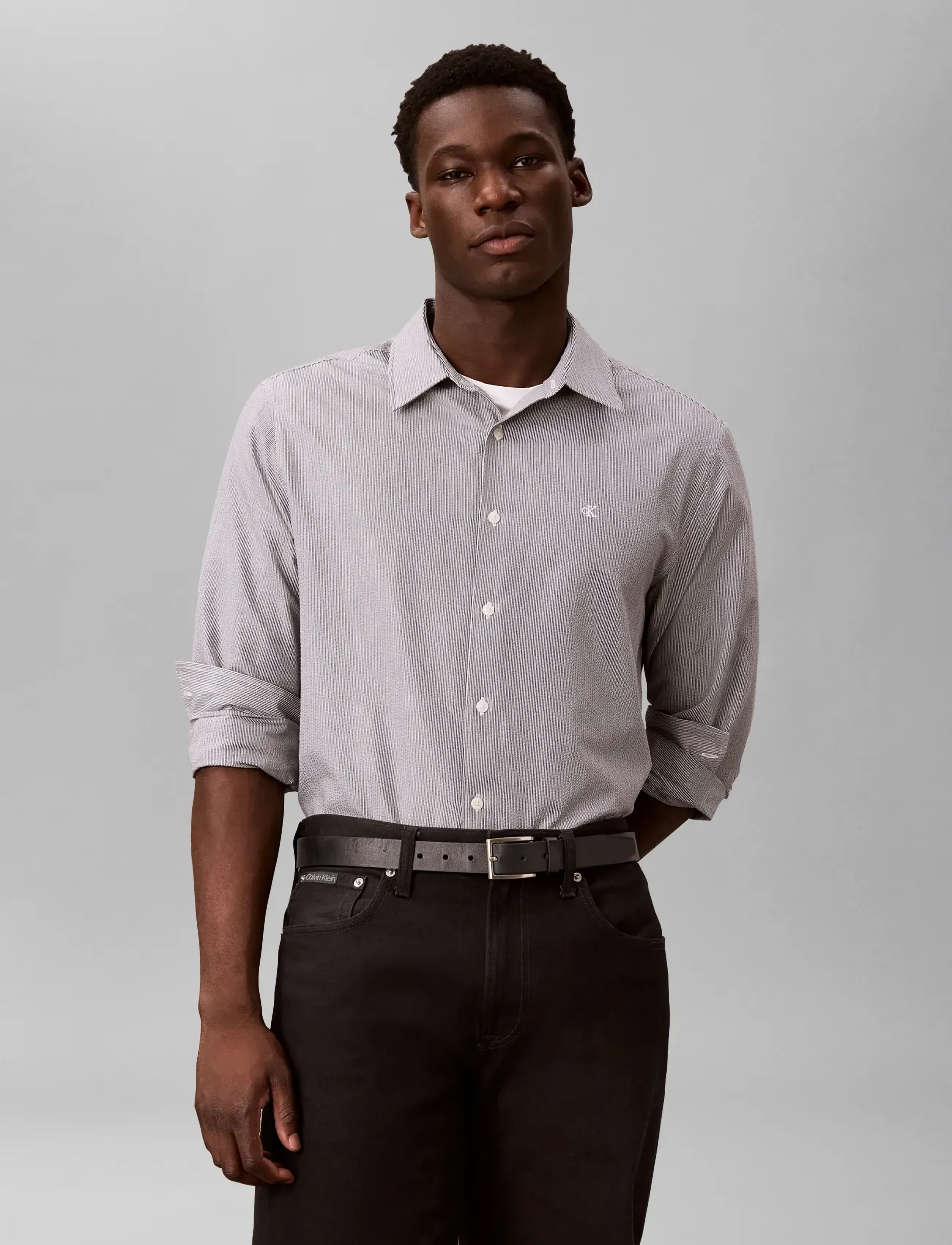 Calvin Klein - LS YD STRIPE SEERSUCKER CLASSIC - casual shirts - brilliant white - 3