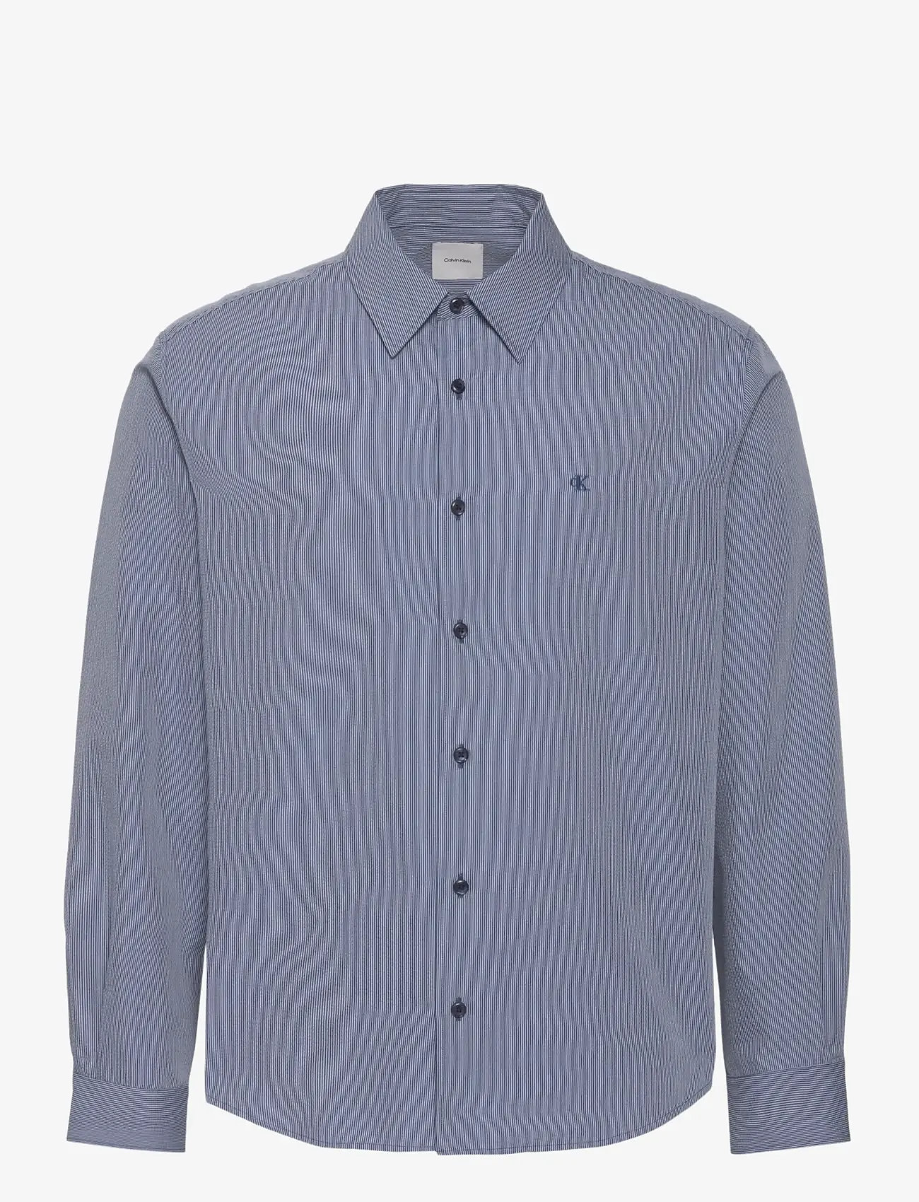 Calvin Klein - LS YD STRIPE SEERSUCKER CLASSIC - casual hemden - dark denim - 0